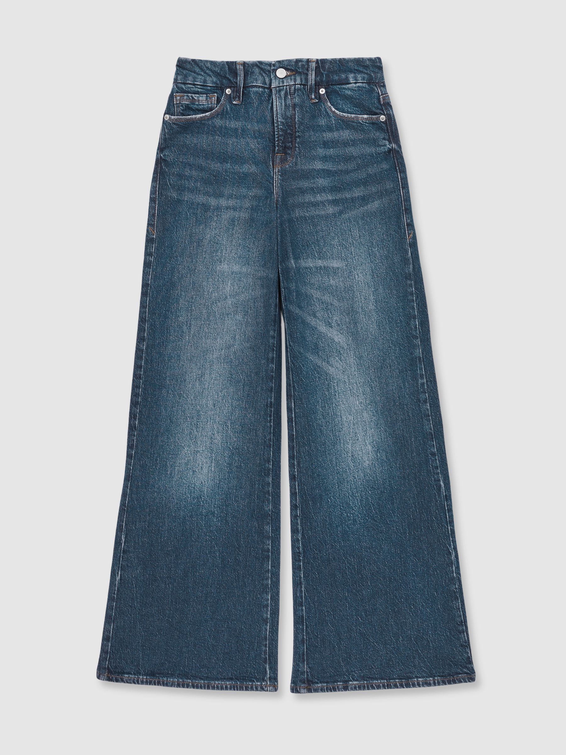 Good American Petite High-Rise Palazzo Jeans in Dark Indigo - Image 2 of 6