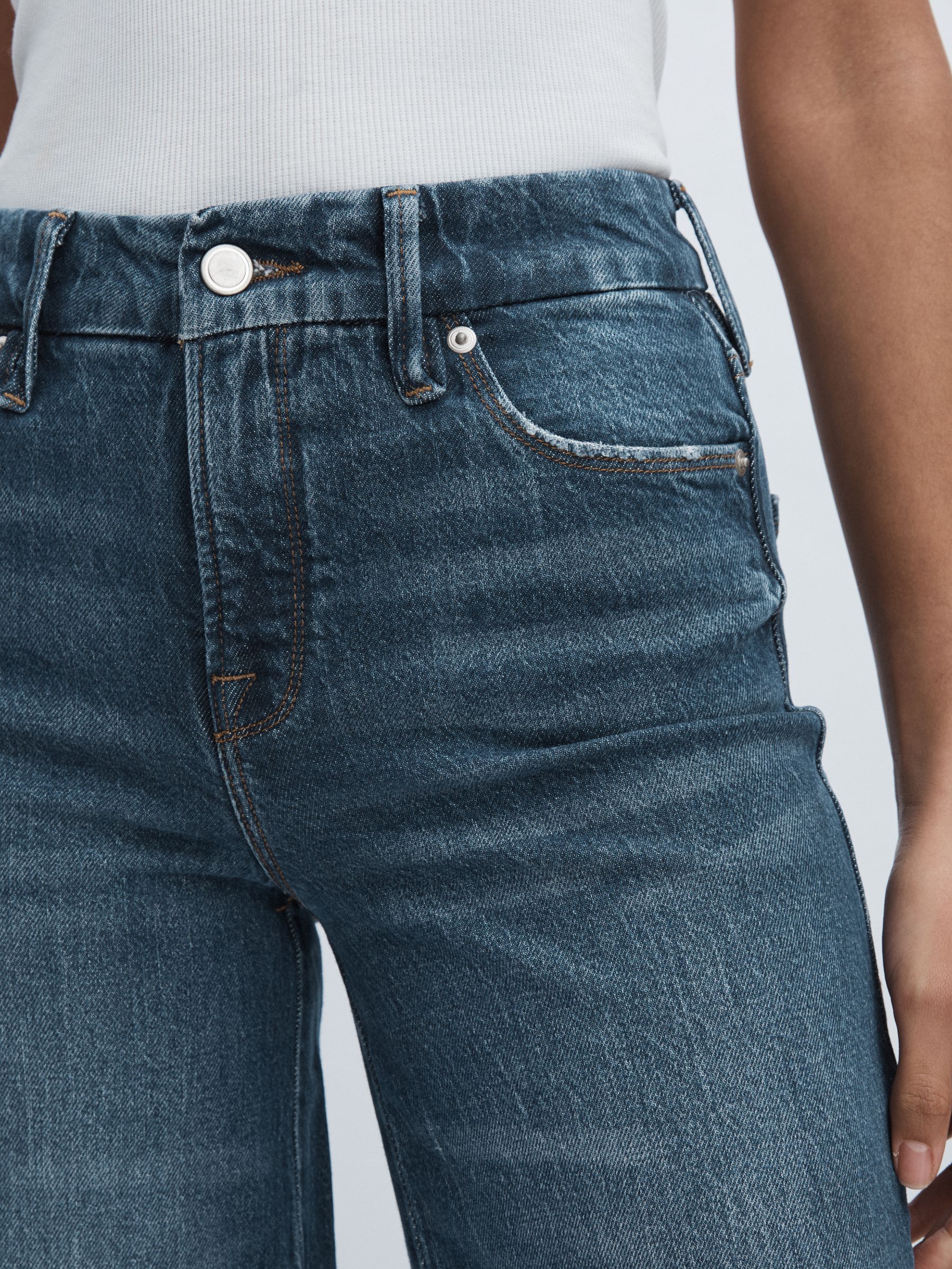 Good American Petite High-Rise Palazzo Jeans in Dark Indigo - Image 4 of 6