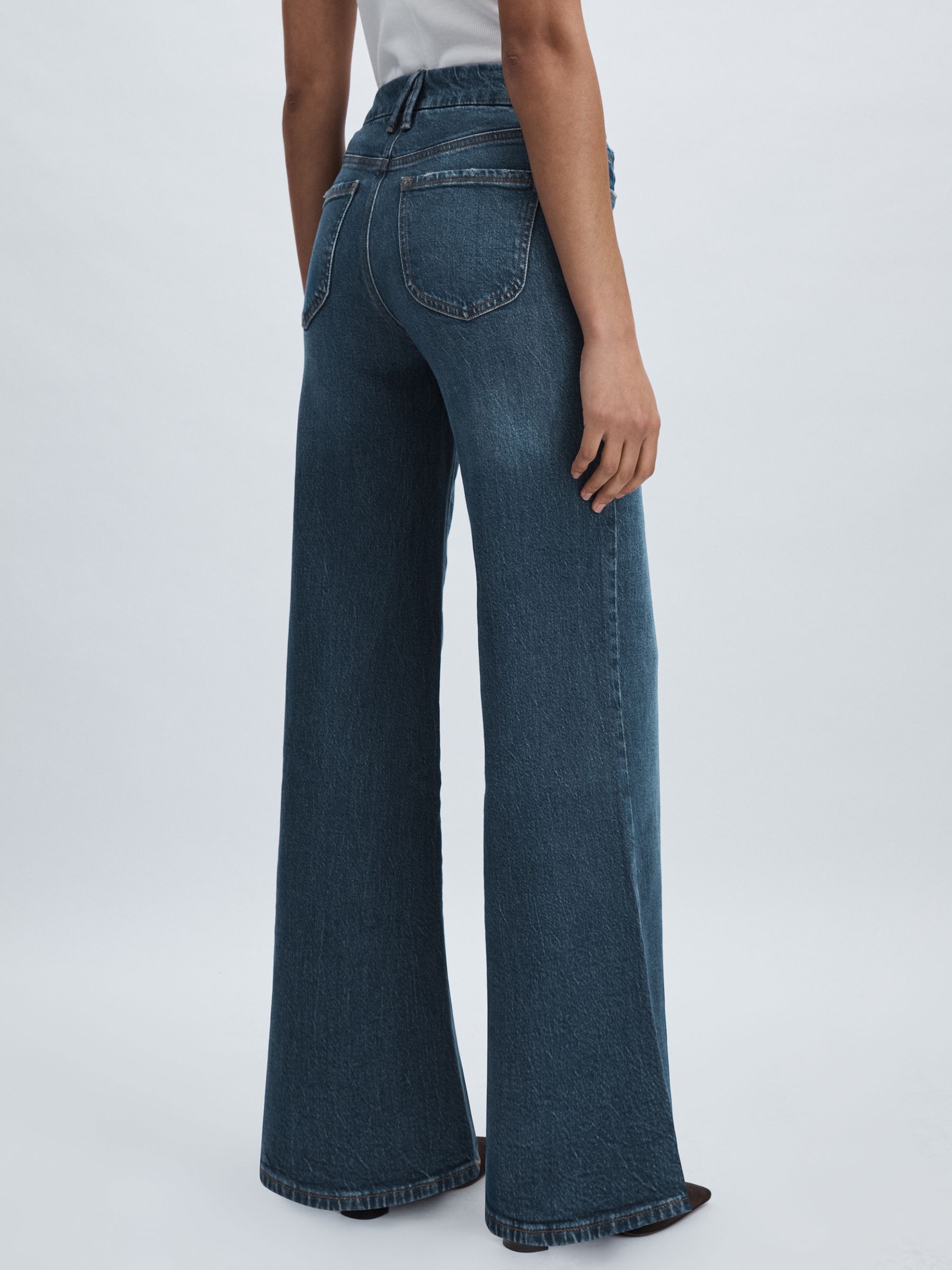 Good American Petite High-Rise Palazzo Jeans in Dark Indigo - Image 5 of 6