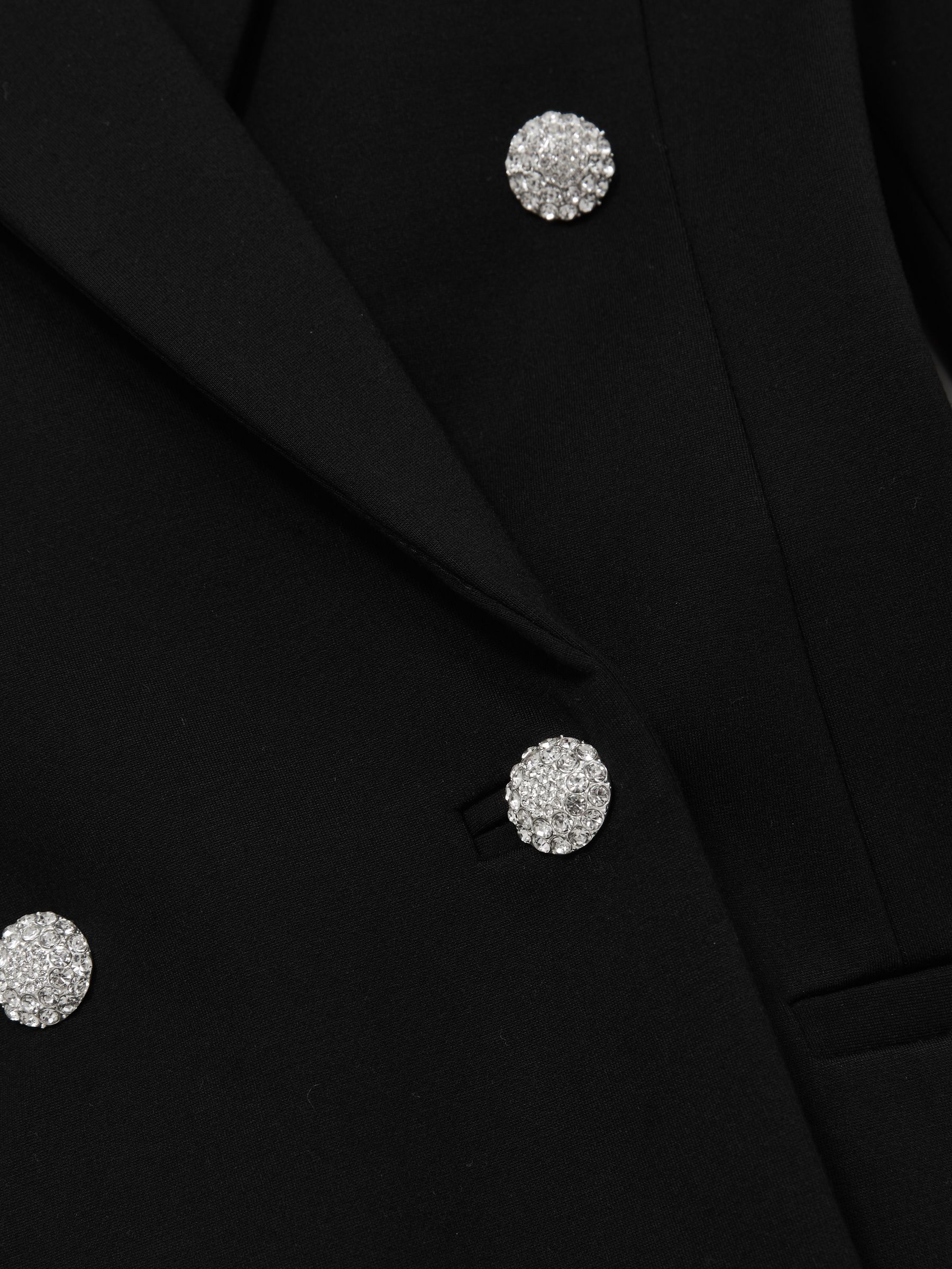 Crystal-Button Blazer Dress in Black - Image 6 of 6