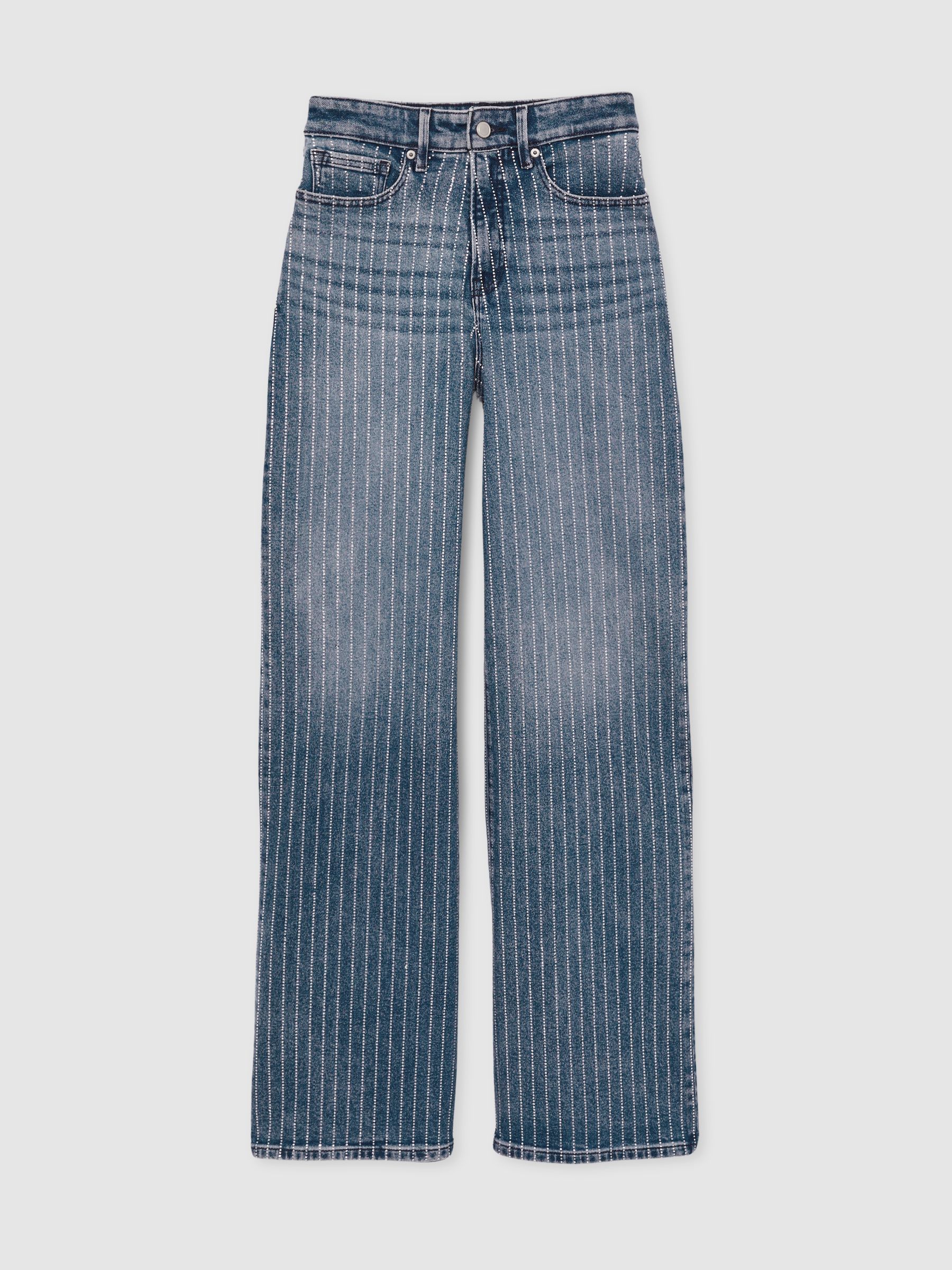 Crystal-Stripe Relaxed Jeans in Light Blue - Image 2 of 6