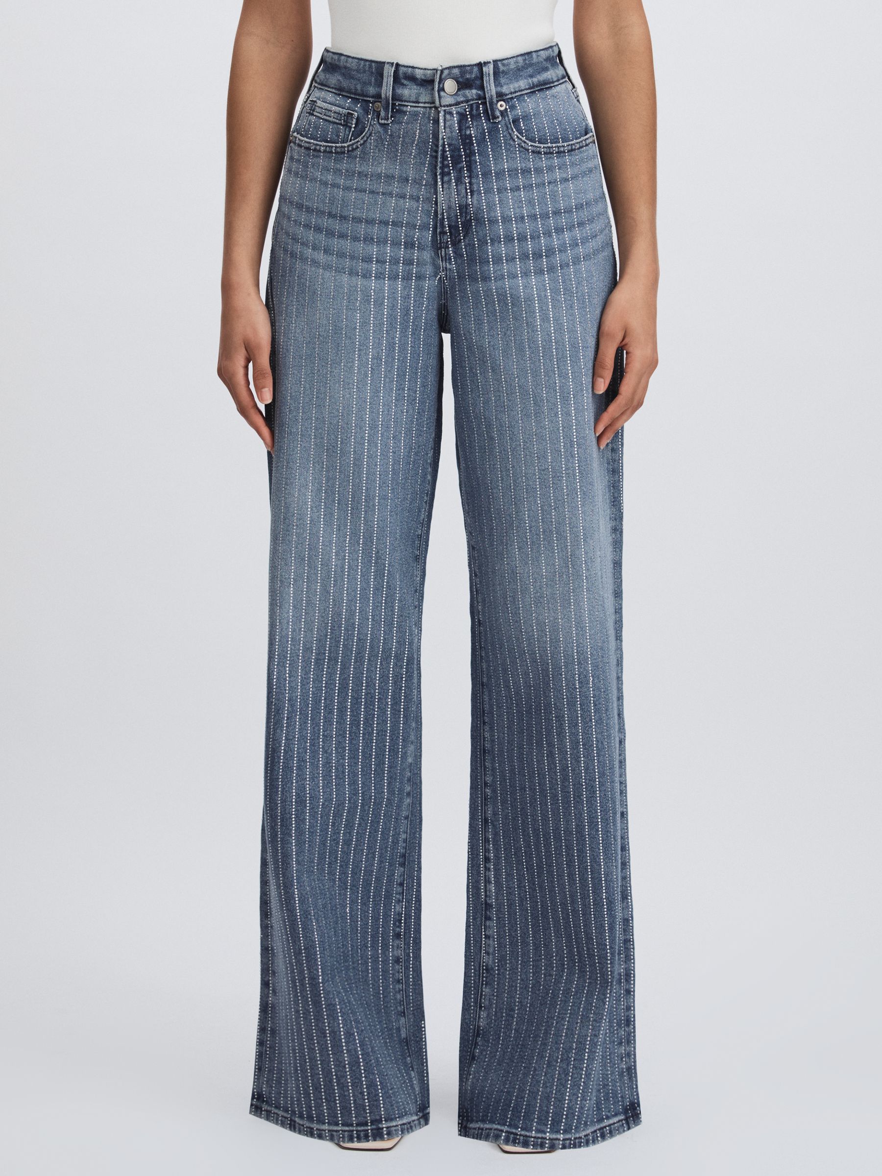 Crystal-Stripe Relaxed Jeans in Light Blue - Image 3 of 6