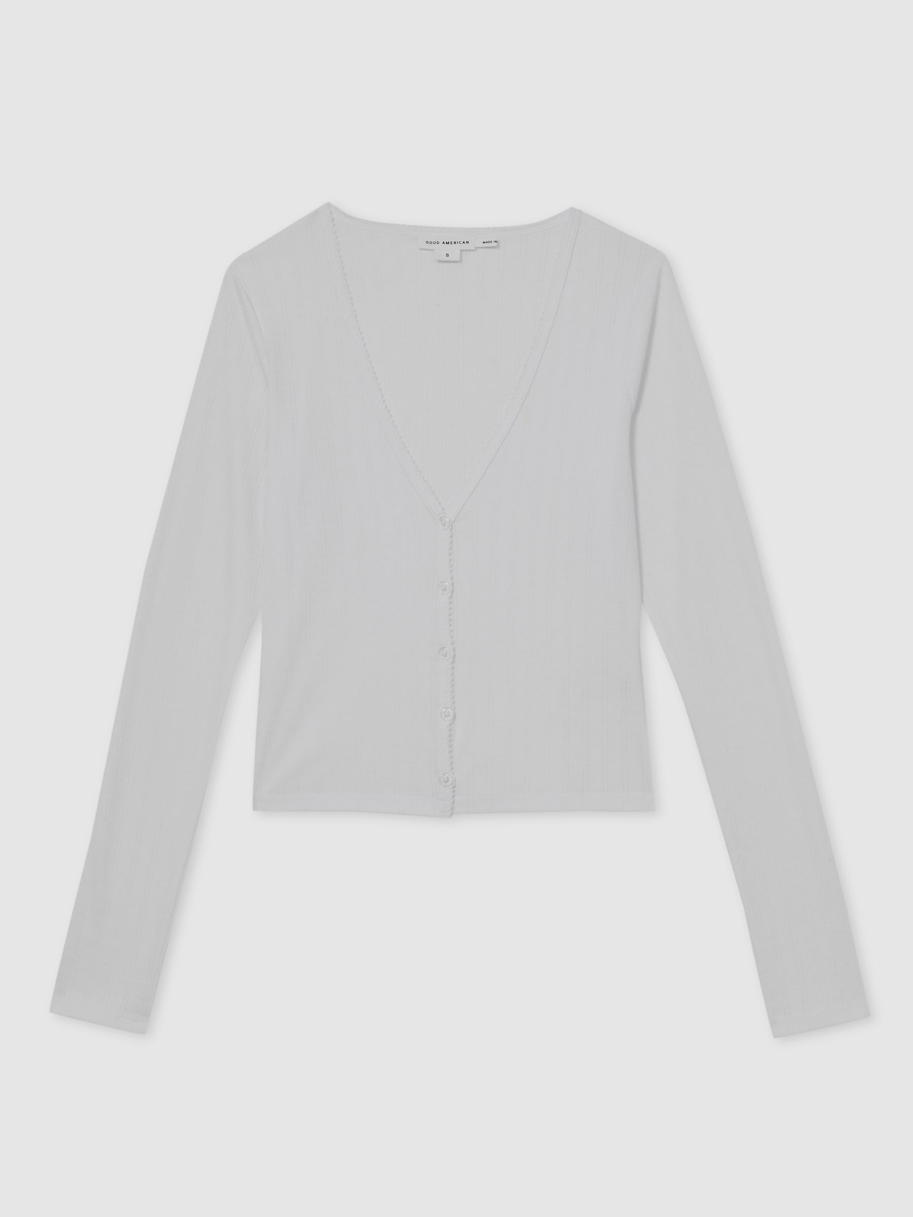 Pointelle Cardigan in White - Image 2 of 6