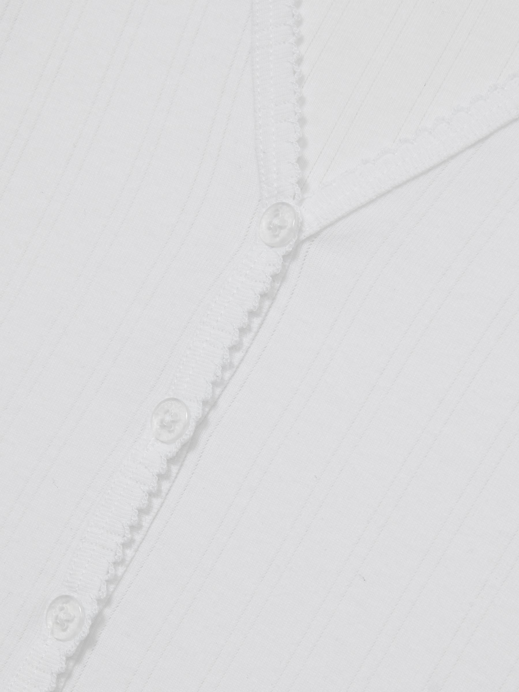 Pointelle Cardigan in White - Image 6 of 6