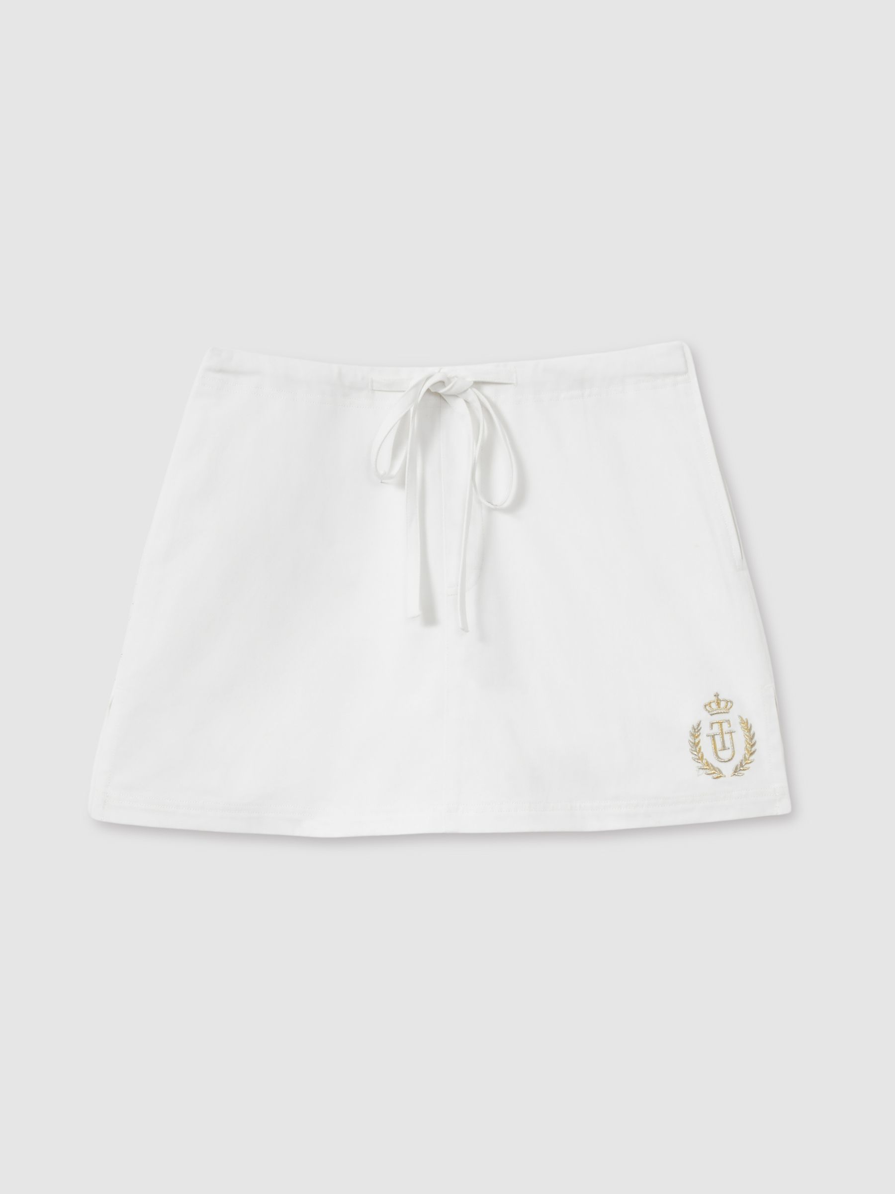 Twill Skort in White - Image 2 of 7
