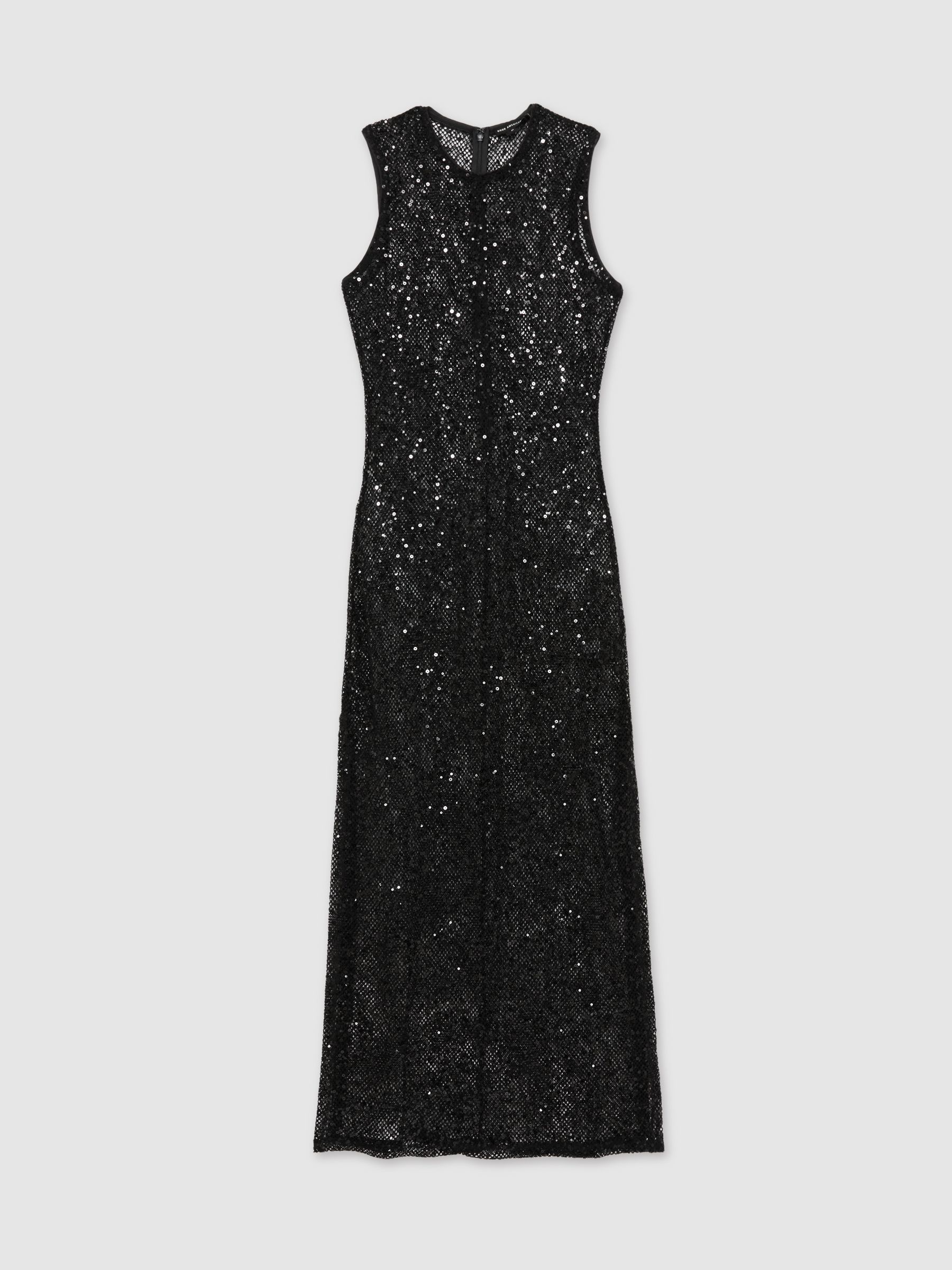 Good American Sequin Crochet Beach Cover-Up Dress in Black - Image 1 of 4