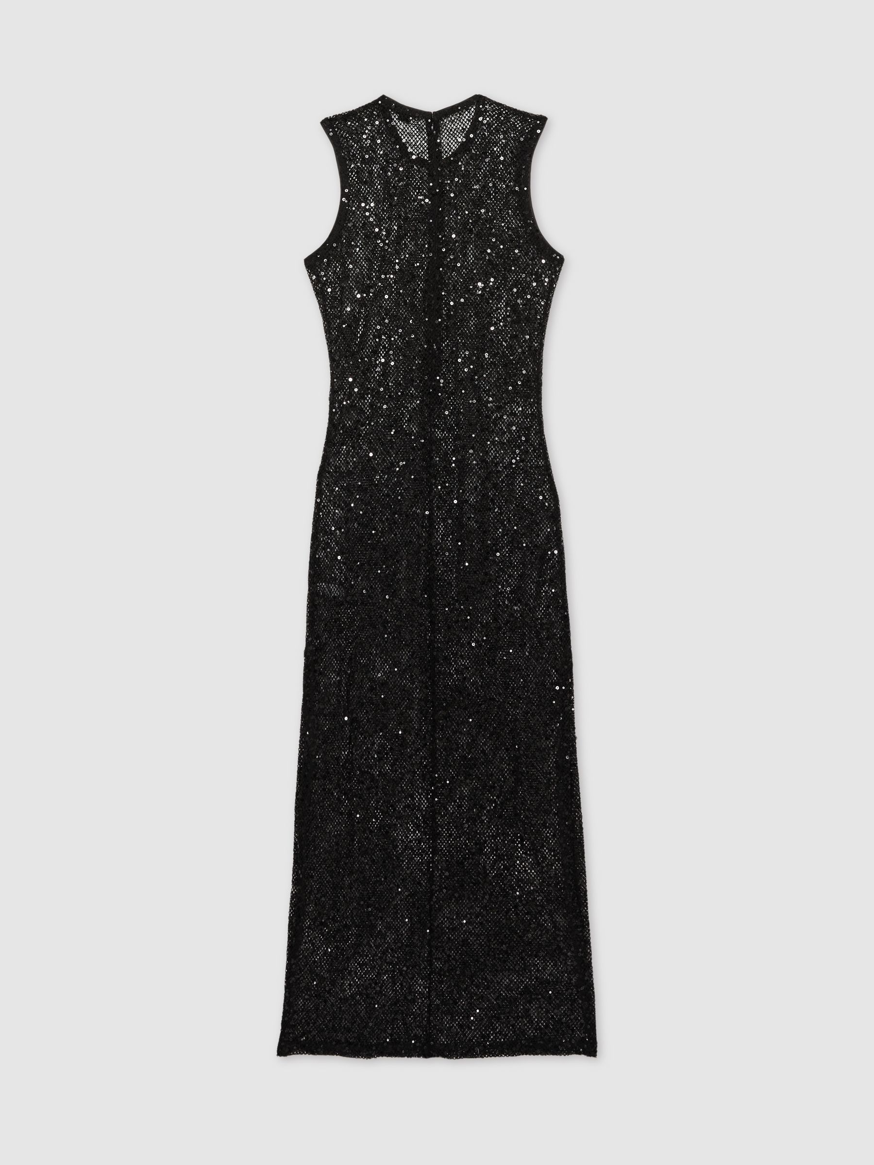 Good American Sequin Crochet Beach Cover-Up Dress in Black - Image 2 of 4