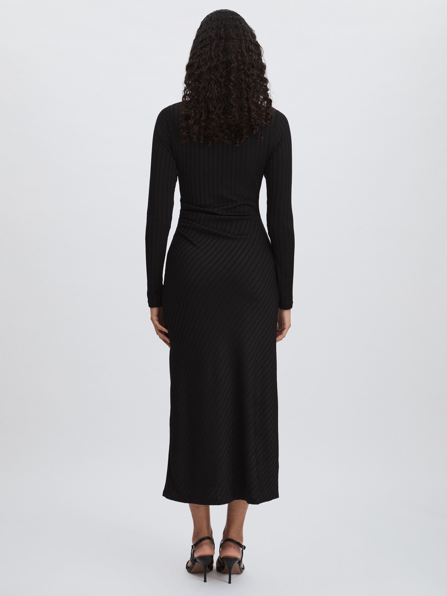 Good American Rib-Knit Midi Dress in Black - image 5