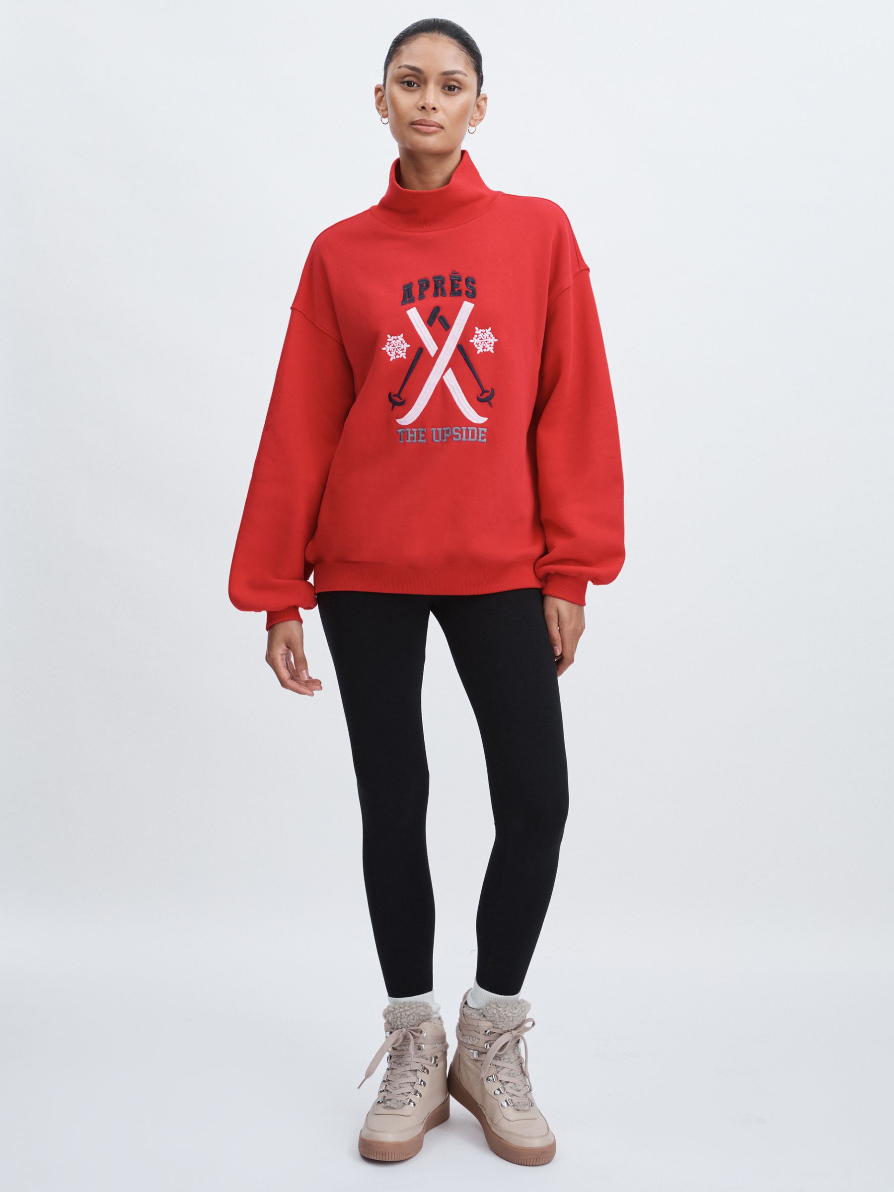The Upside Organic-Cotton Après-Ski Sweatshirt in Red - Image 3 of 6