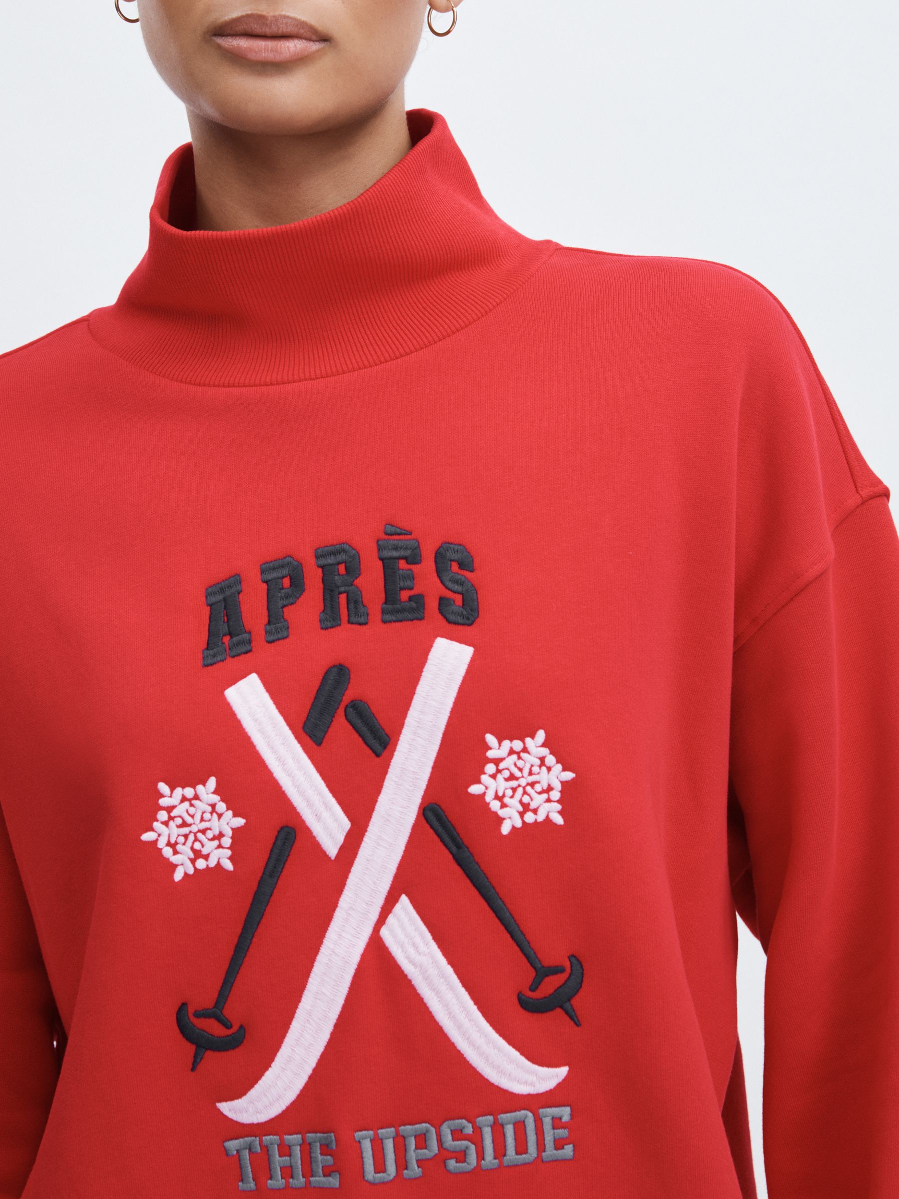 The Upside Organic-Cotton Après-Ski Sweatshirt in Red - Image 4 of 6