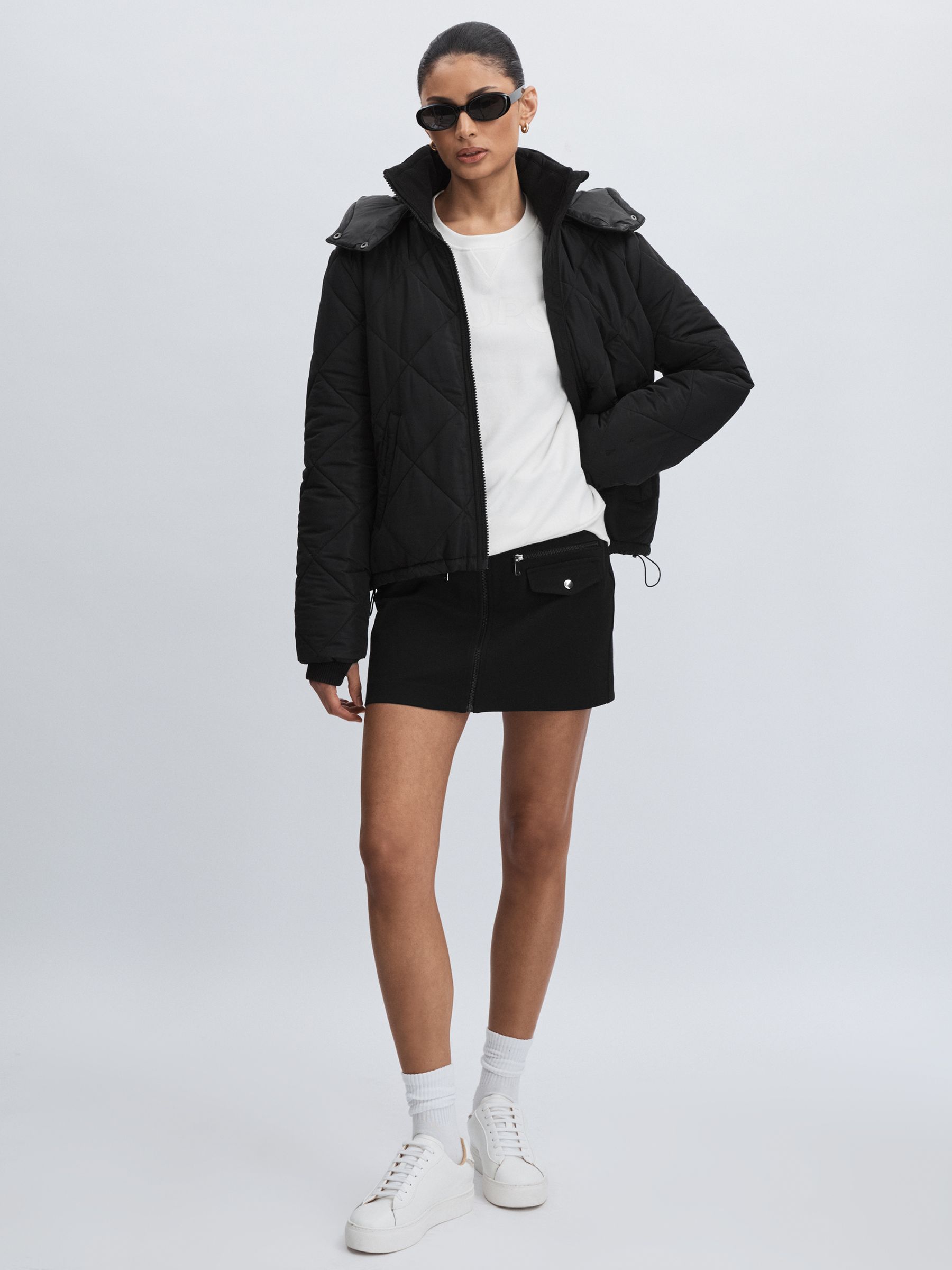 The Upside Hooded Puffer Coat in Black - Image 3 of 6