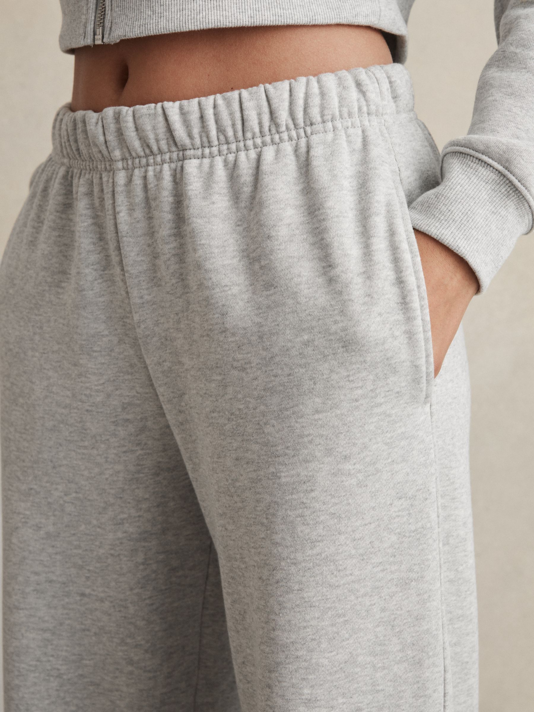 Wide-Leg Joggers in Heather Grey - Image 3 of 6