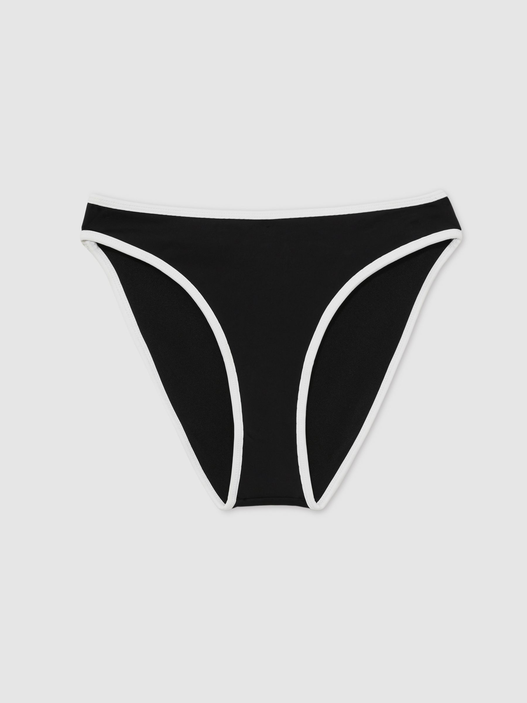 Contrast-Trim Bikini Bottoms in Black - Image 2 of 4