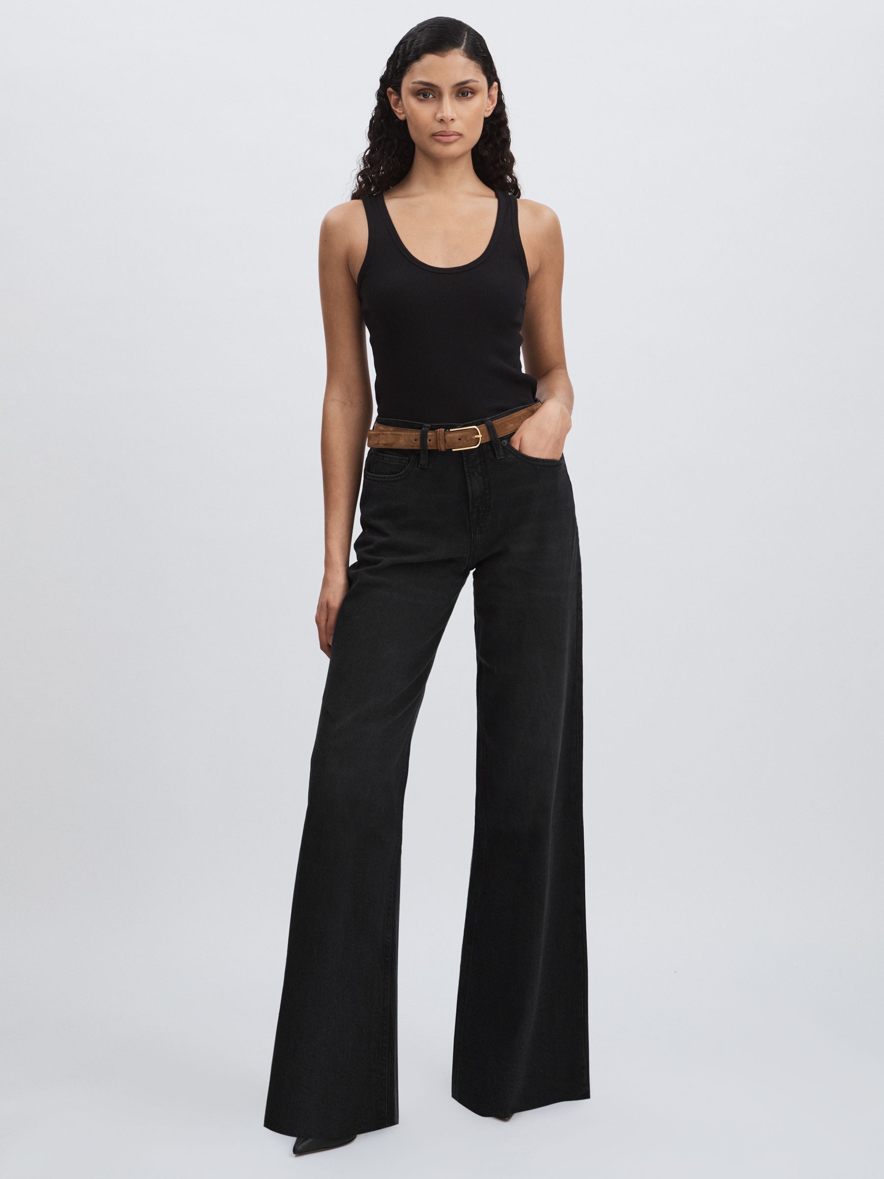Petite Relaxed Jeans in Black - Image 1 of 6