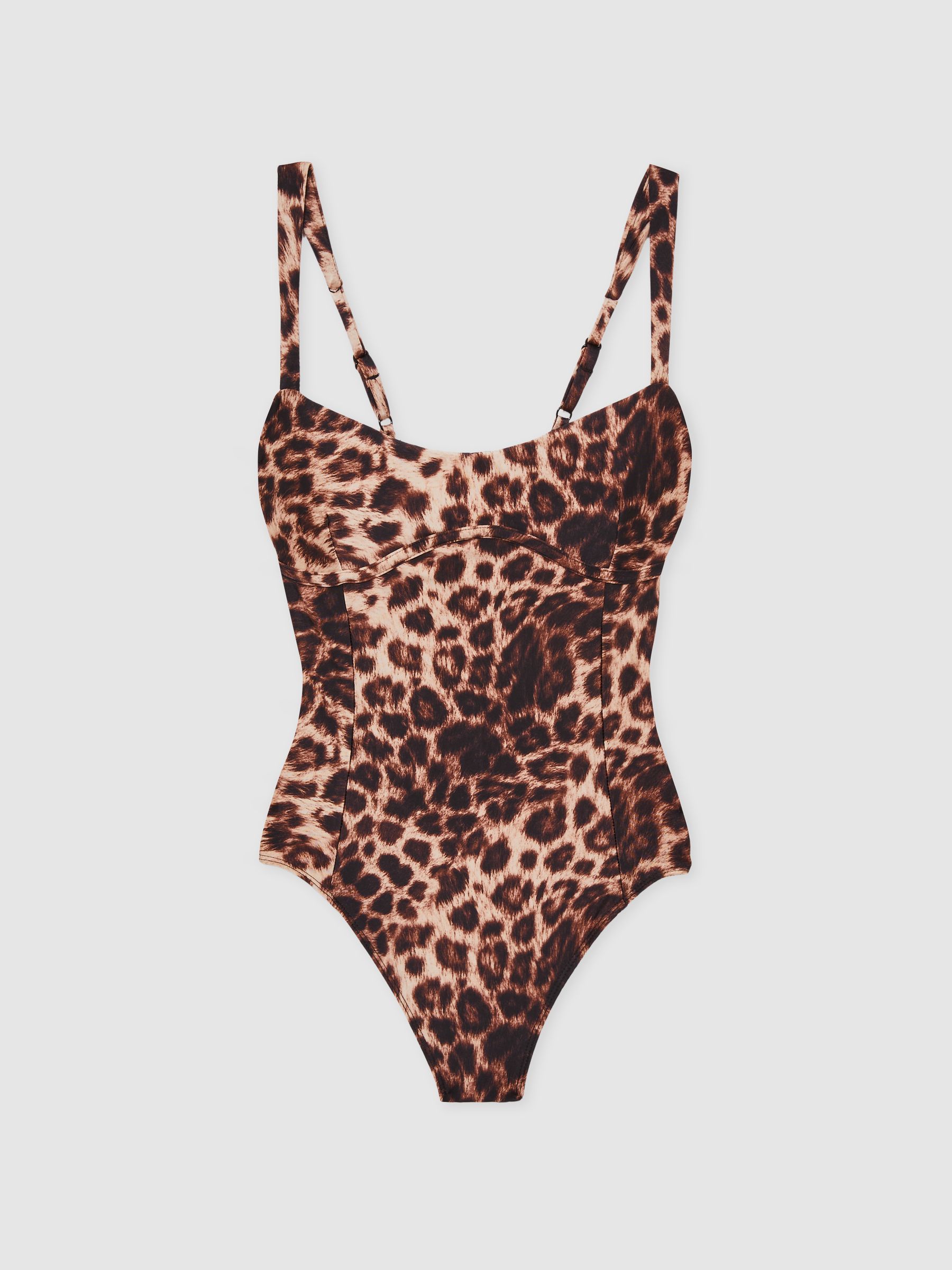 Leopard-Print Bodysuit in Animal Print/Black - Image 2 of 6