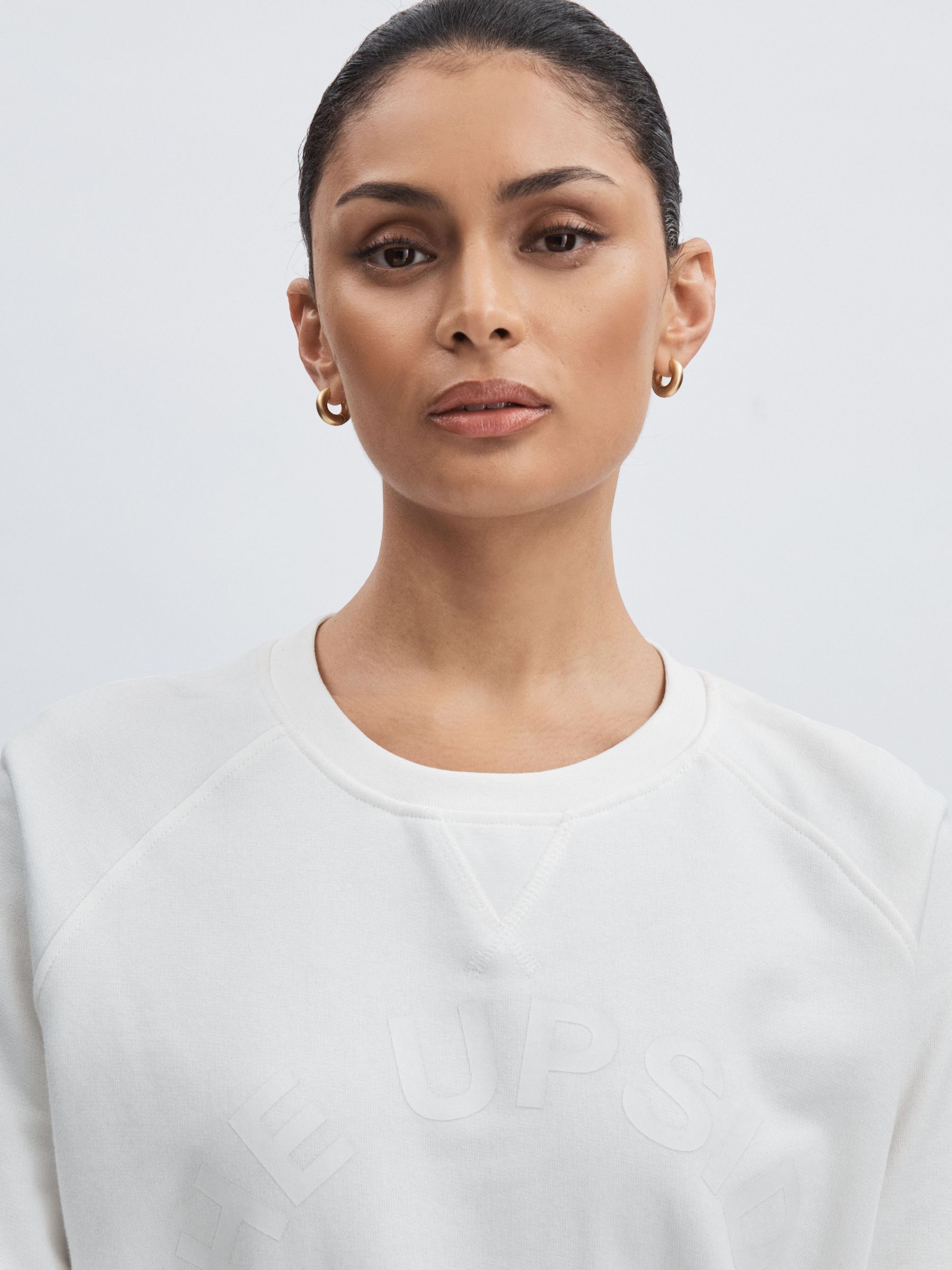 The Upside Organic-Cotton Logo Sweatshirt in White - Image 4 of 6