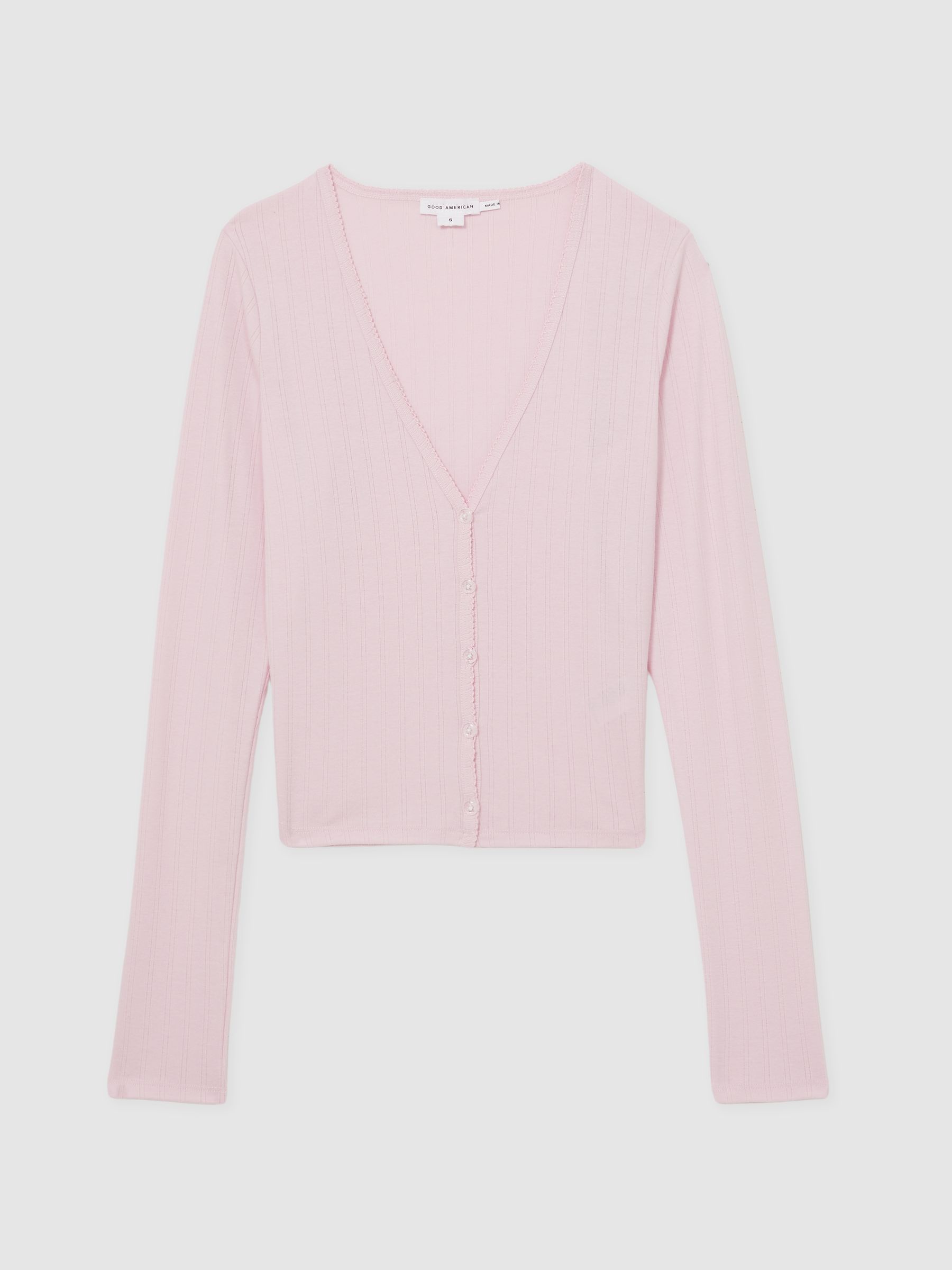 Pointelle Cardigan in Pink - Image 2 of 6