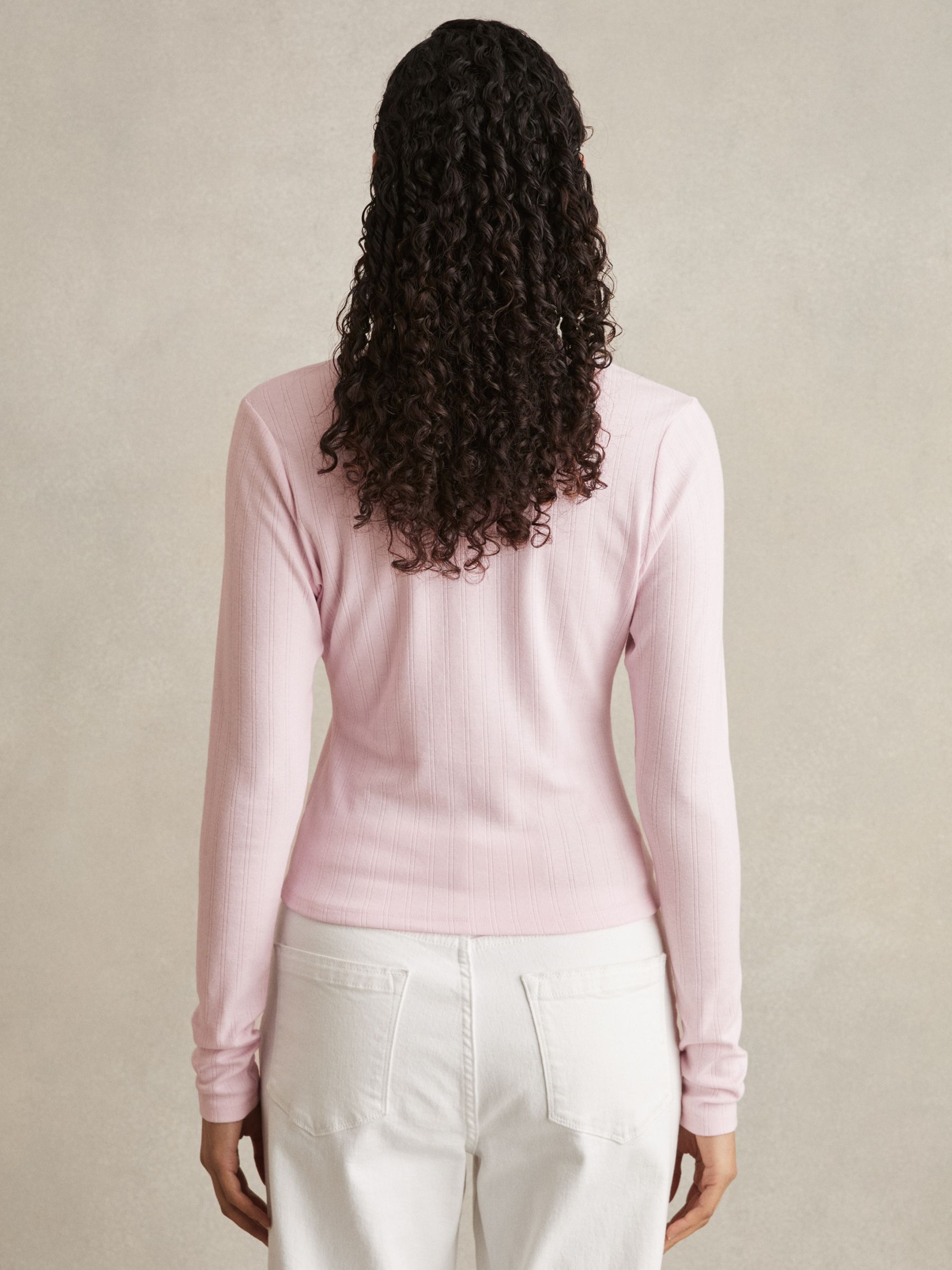 Good American Pointelle Cardigan in Pink - image 5