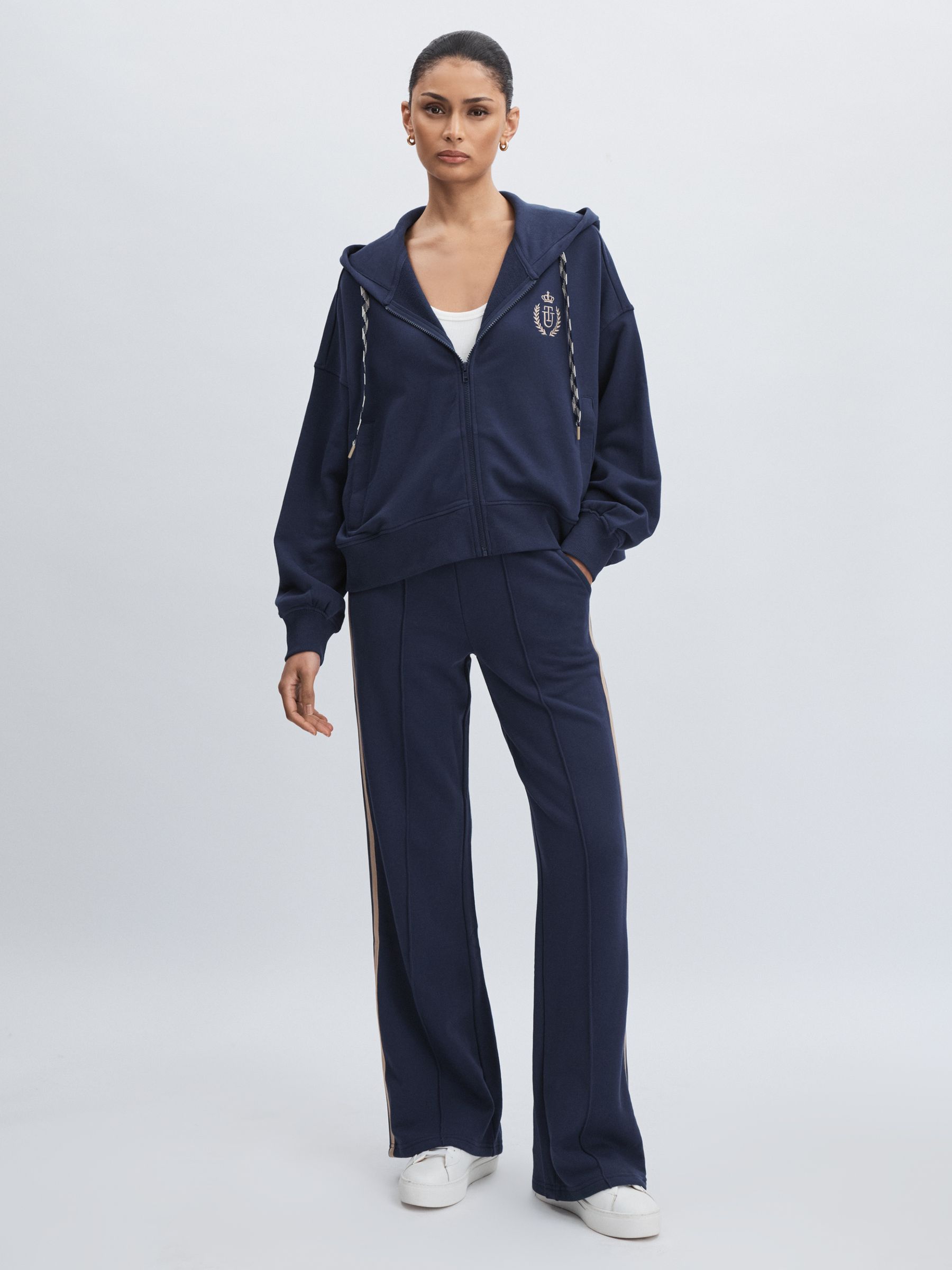The Upside Organic-Cotton Zip-Through Hoodie in Navy - Image 3 of 6