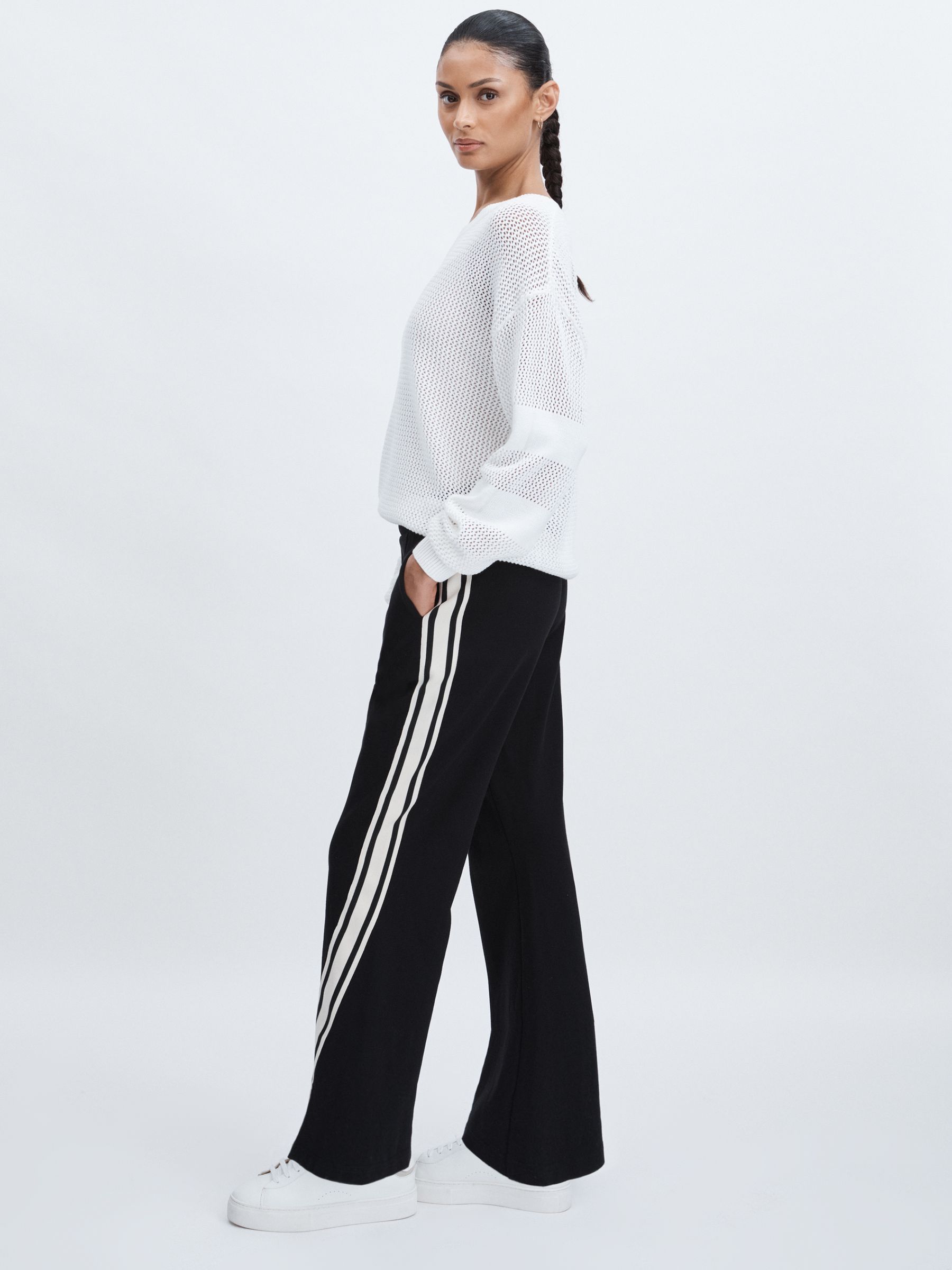 Flared Track Trousers in Black - Image 1 of 6