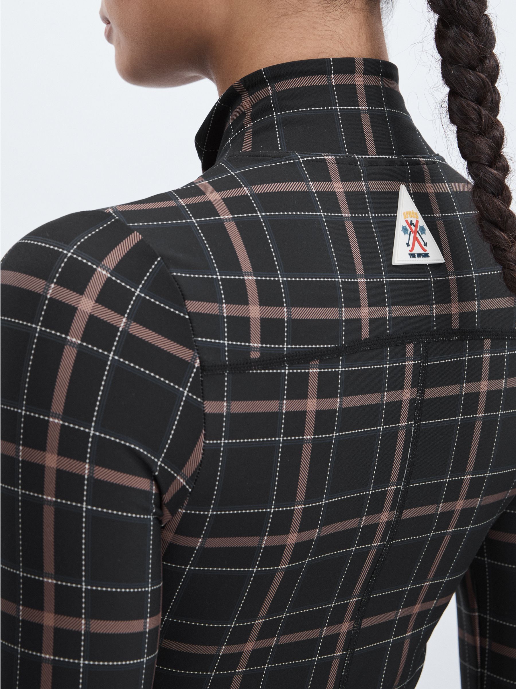 The Upside Belted Check Jumpsuit in Black Check - Image 4 of 7