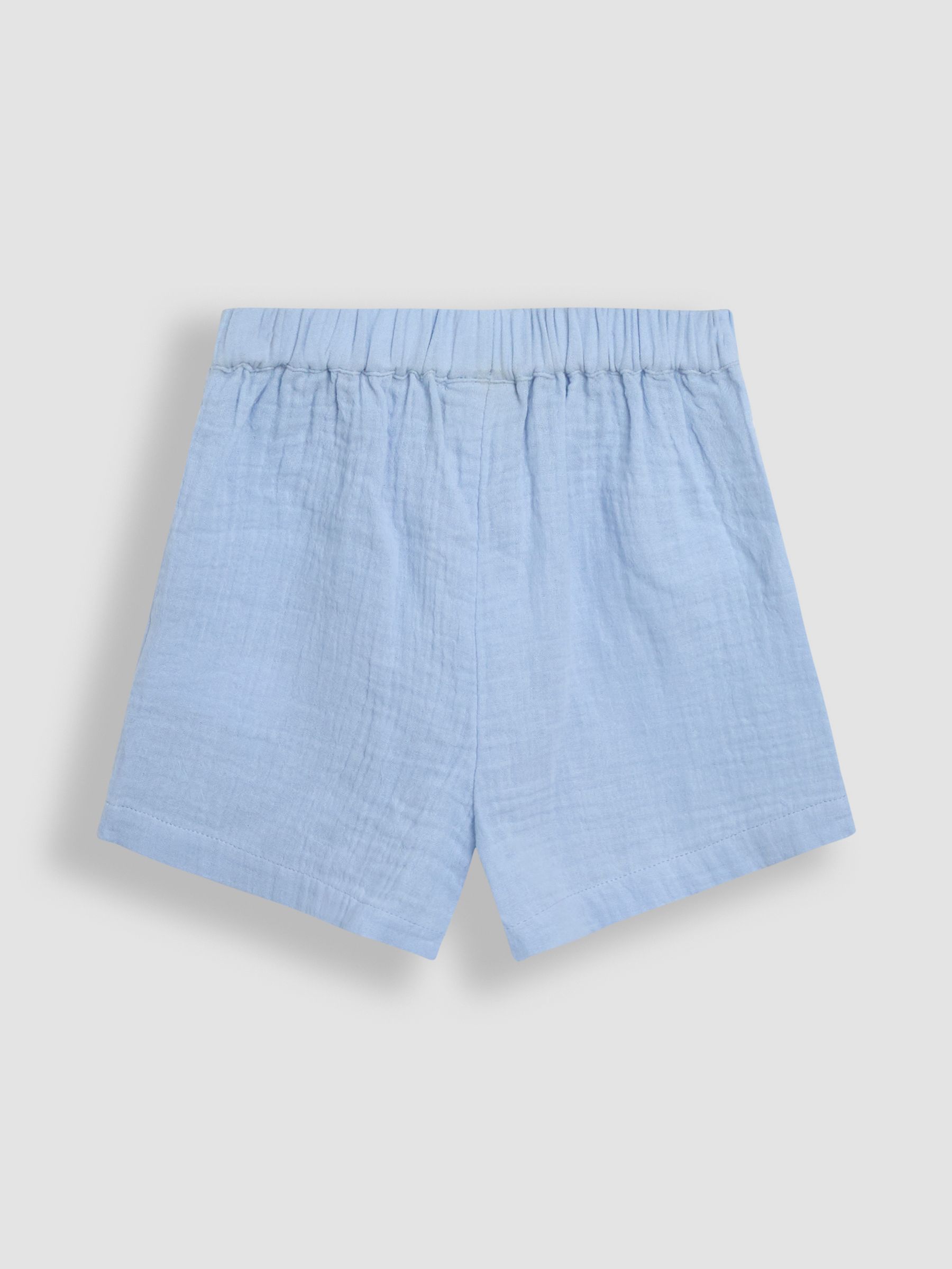 Blue Floral Crochet Cheesecloth Top and Shorts Set 2 Piece - Image 5 of 6