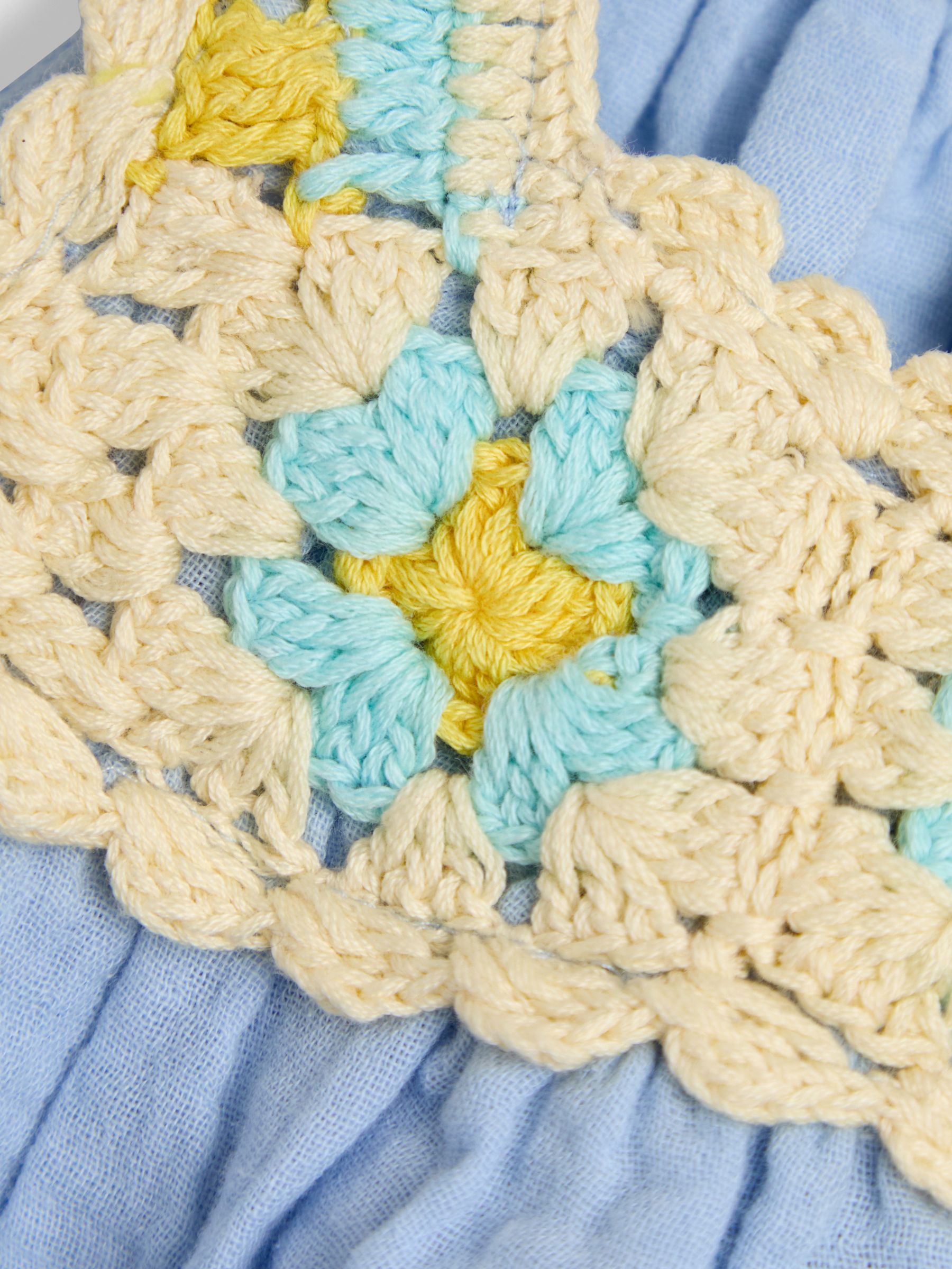 Blue Floral Crochet Cheesecloth Top and Shorts Set 2 Piece - Image 6 of 6