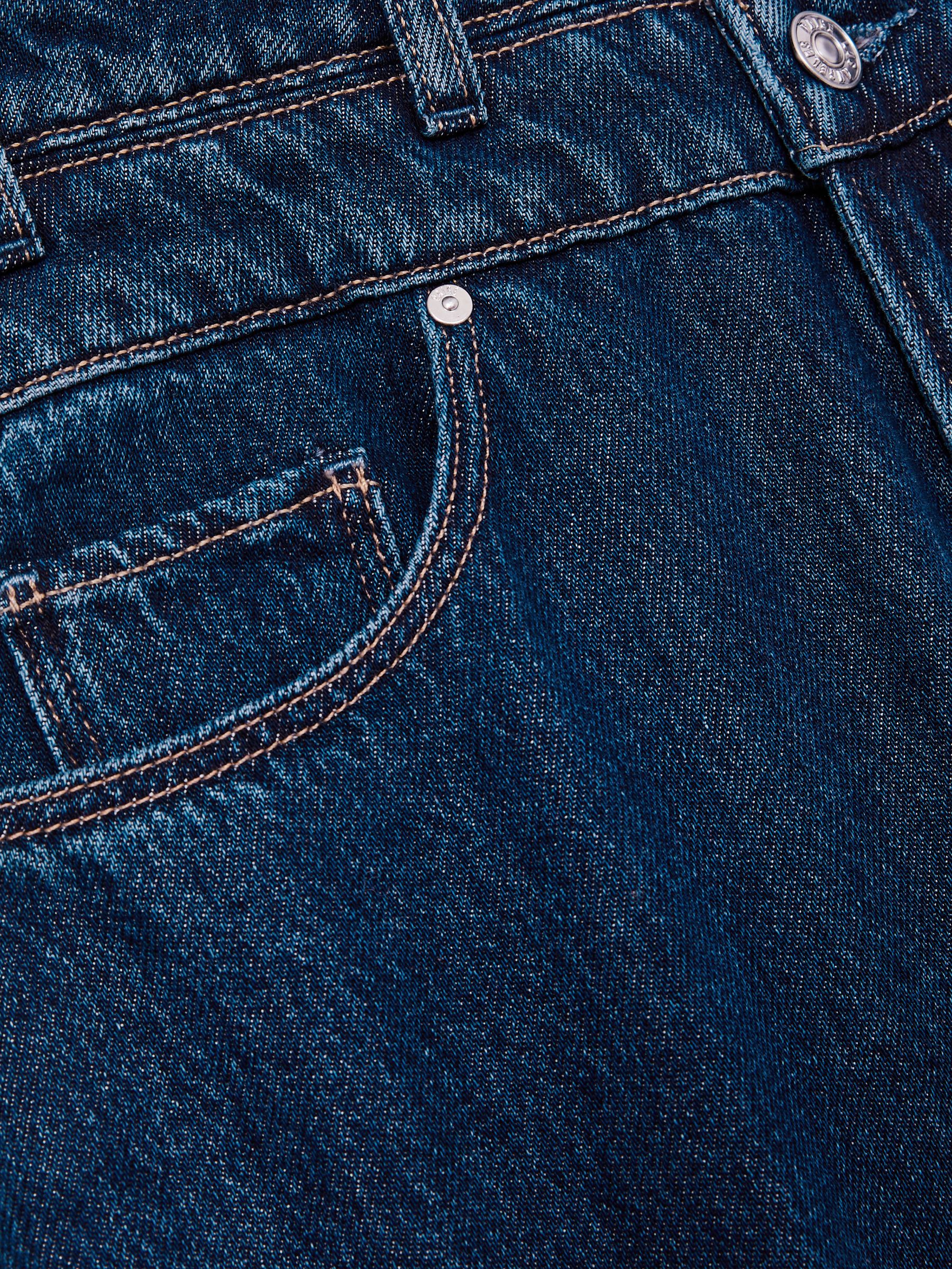 Double Waistband Wide-Leg Jeans in Navy Blue - image 3