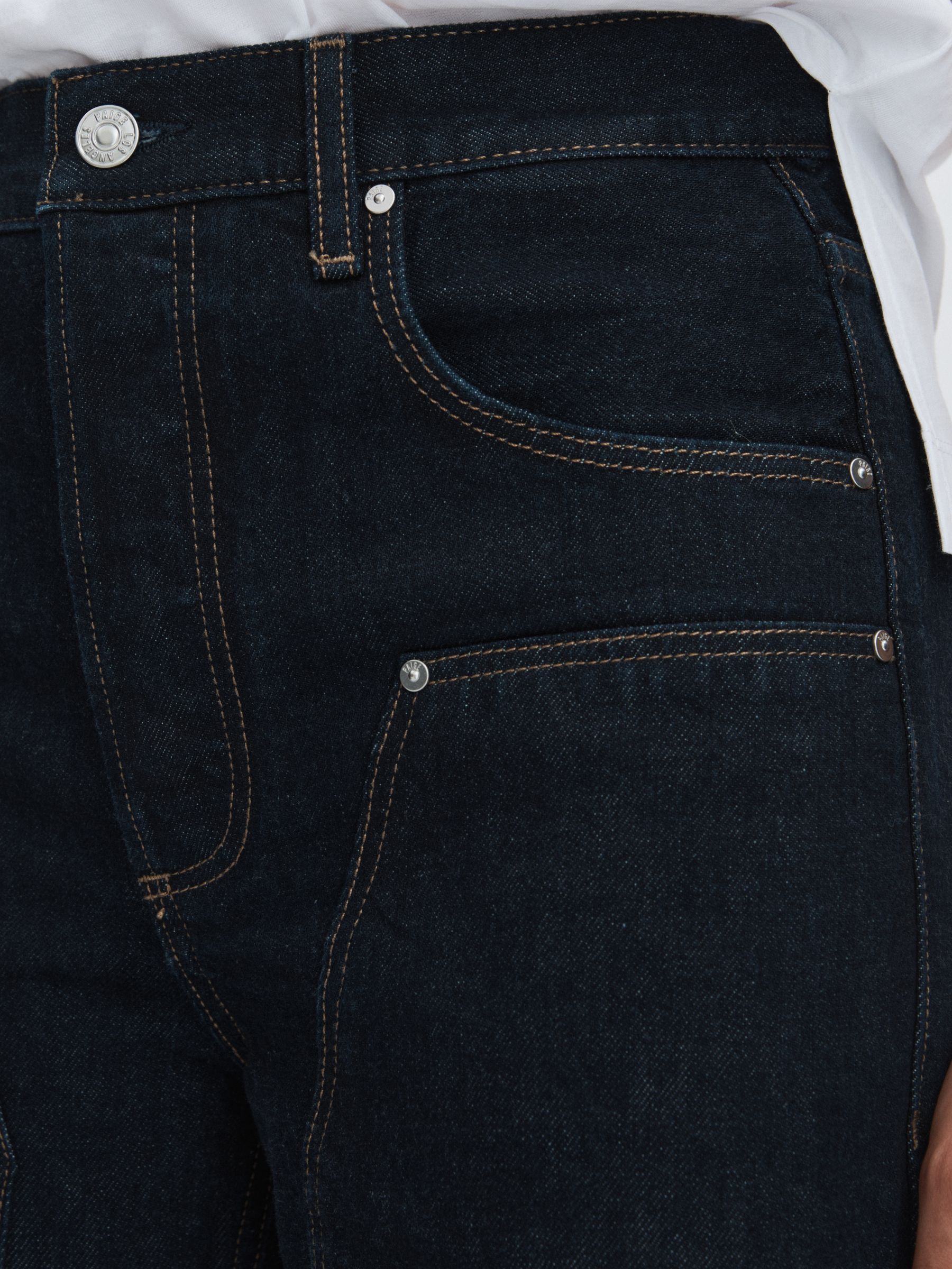 Paige Barrel-Leg Workwear Jeans in Black/Navy - Image 4 of 7
