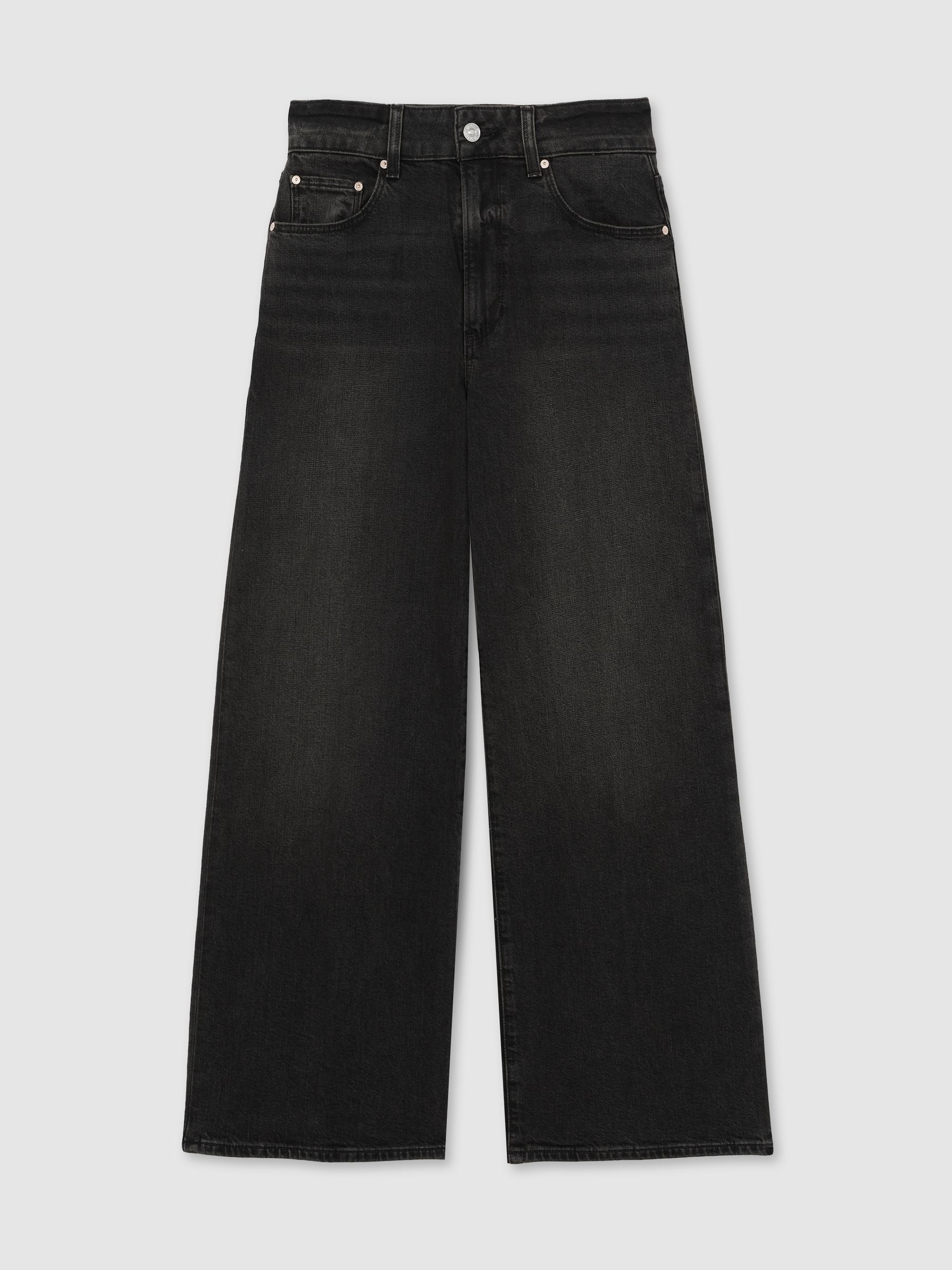 Paige Wide-Leg Cropped Jeans in Black - Image 2 of 8