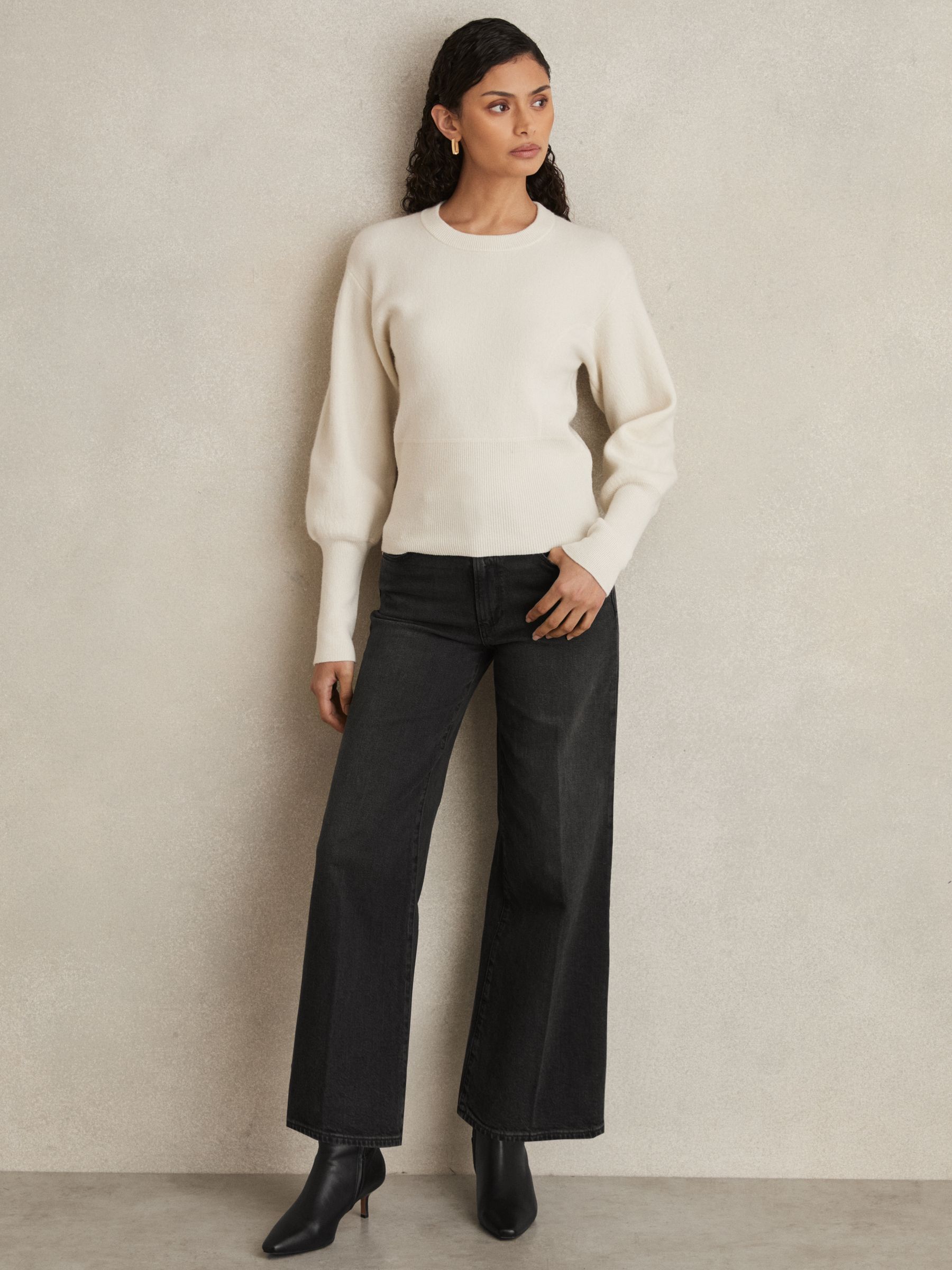 Paige Wide-Leg Cropped Jeans in Black - Image 7 of 8