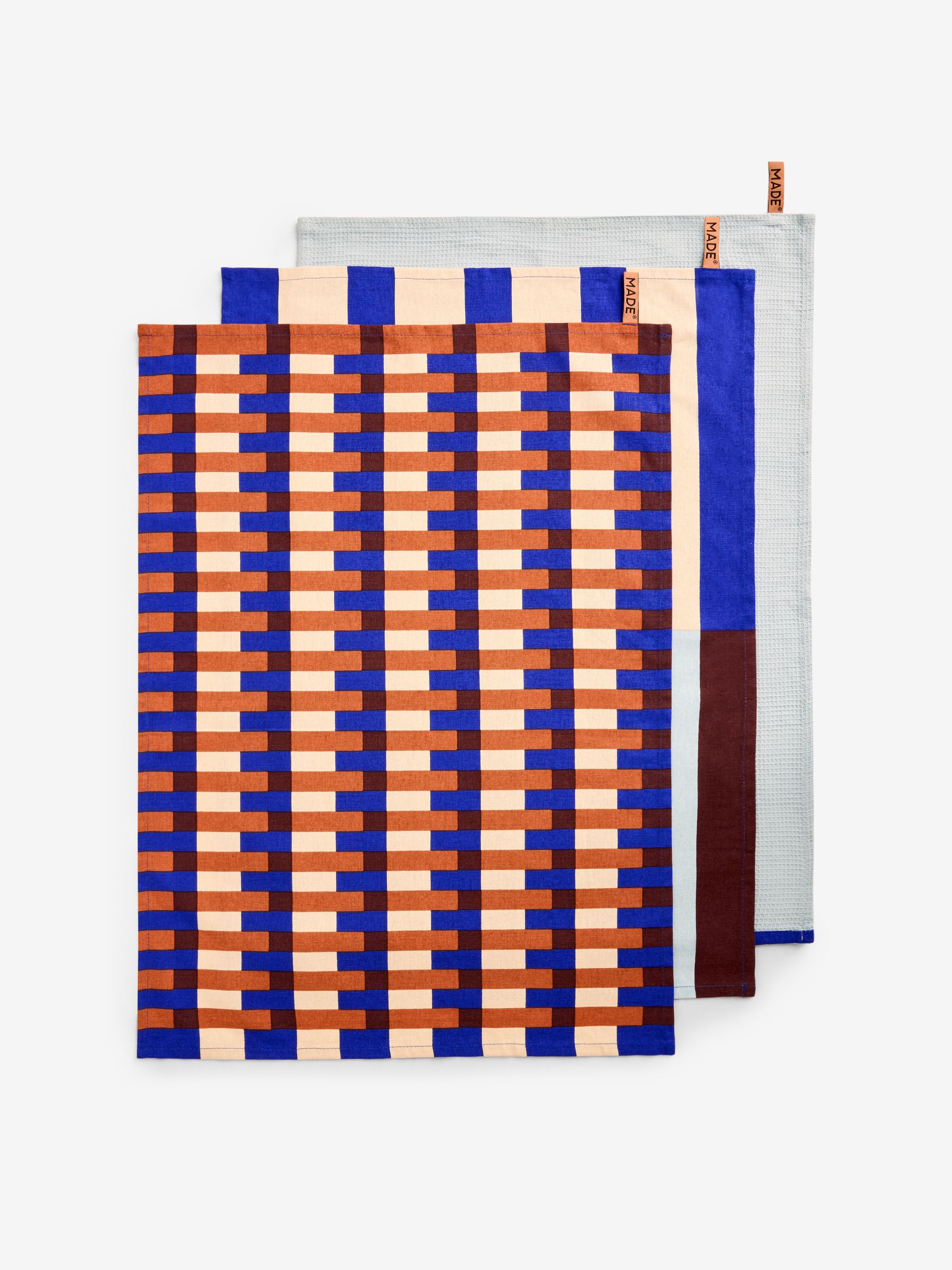 Set of 3 Terri Tea Towels in Brown - Image 3 of 3