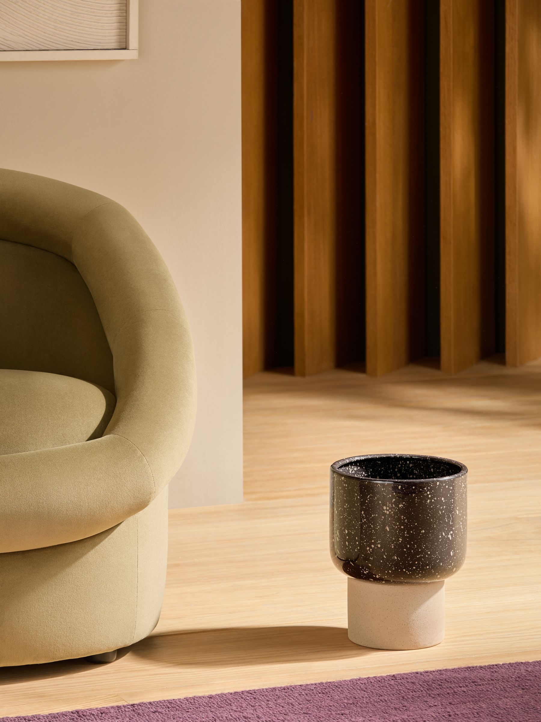 Santiago Hand Splatter Medium Plant Pot in Brown - Image 2 of 4