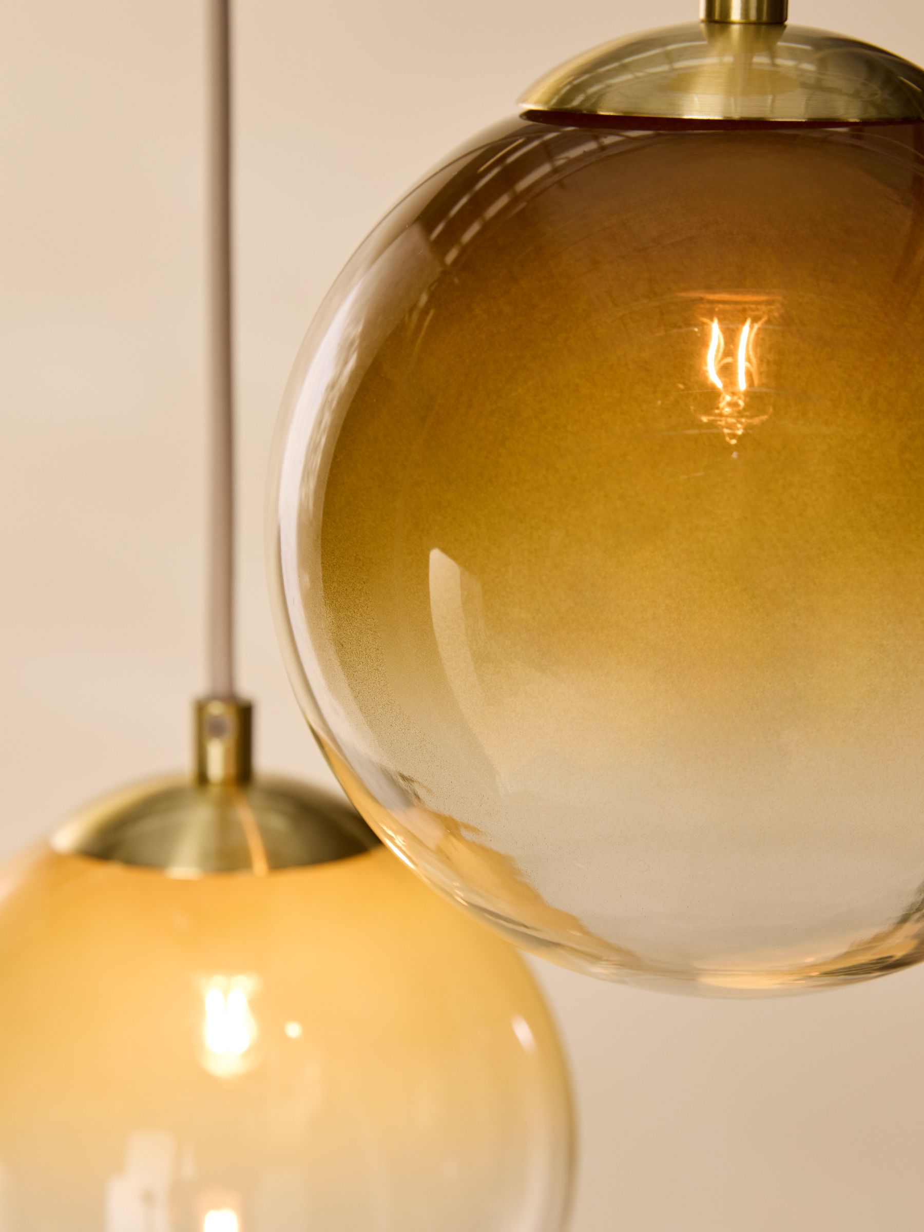Globe 3 Light Ceiling in Brass/Green Ombre - Image 3 of 5