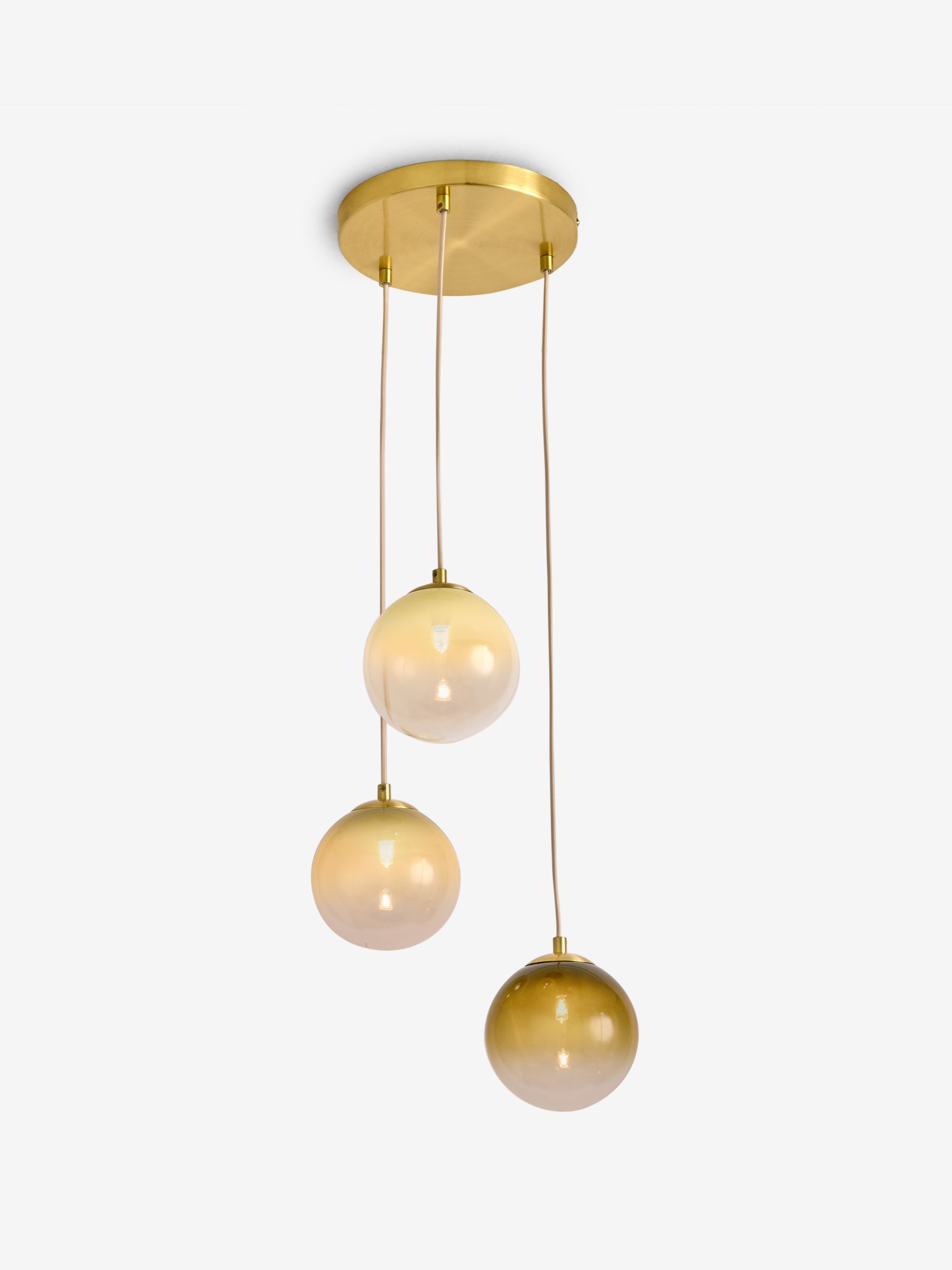 Globe 3 Light Ceiling in Brass/Green Ombre - Image 4 of 5