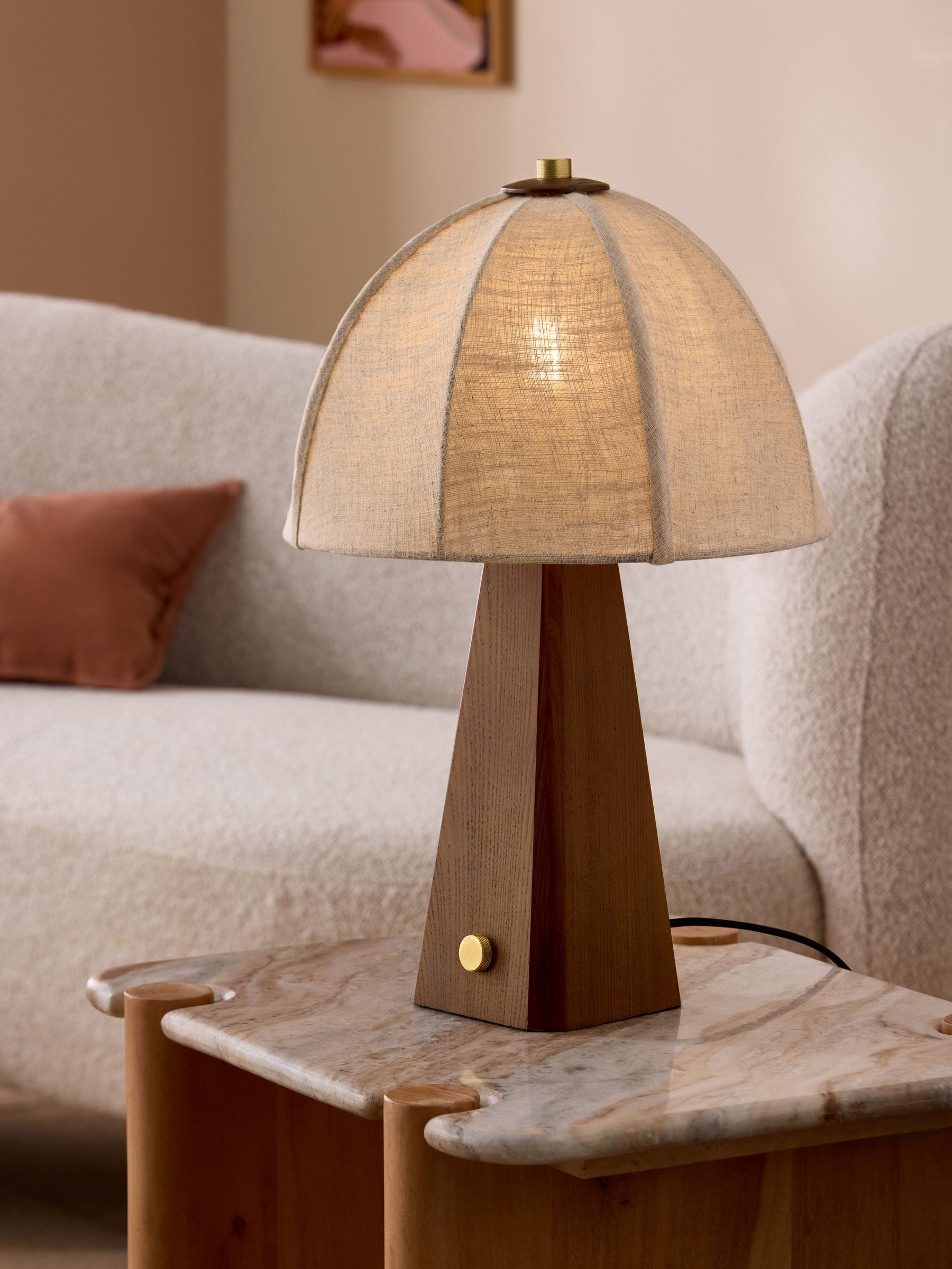 Benny Table Lamp in Dark Wood - Image 1 of 5