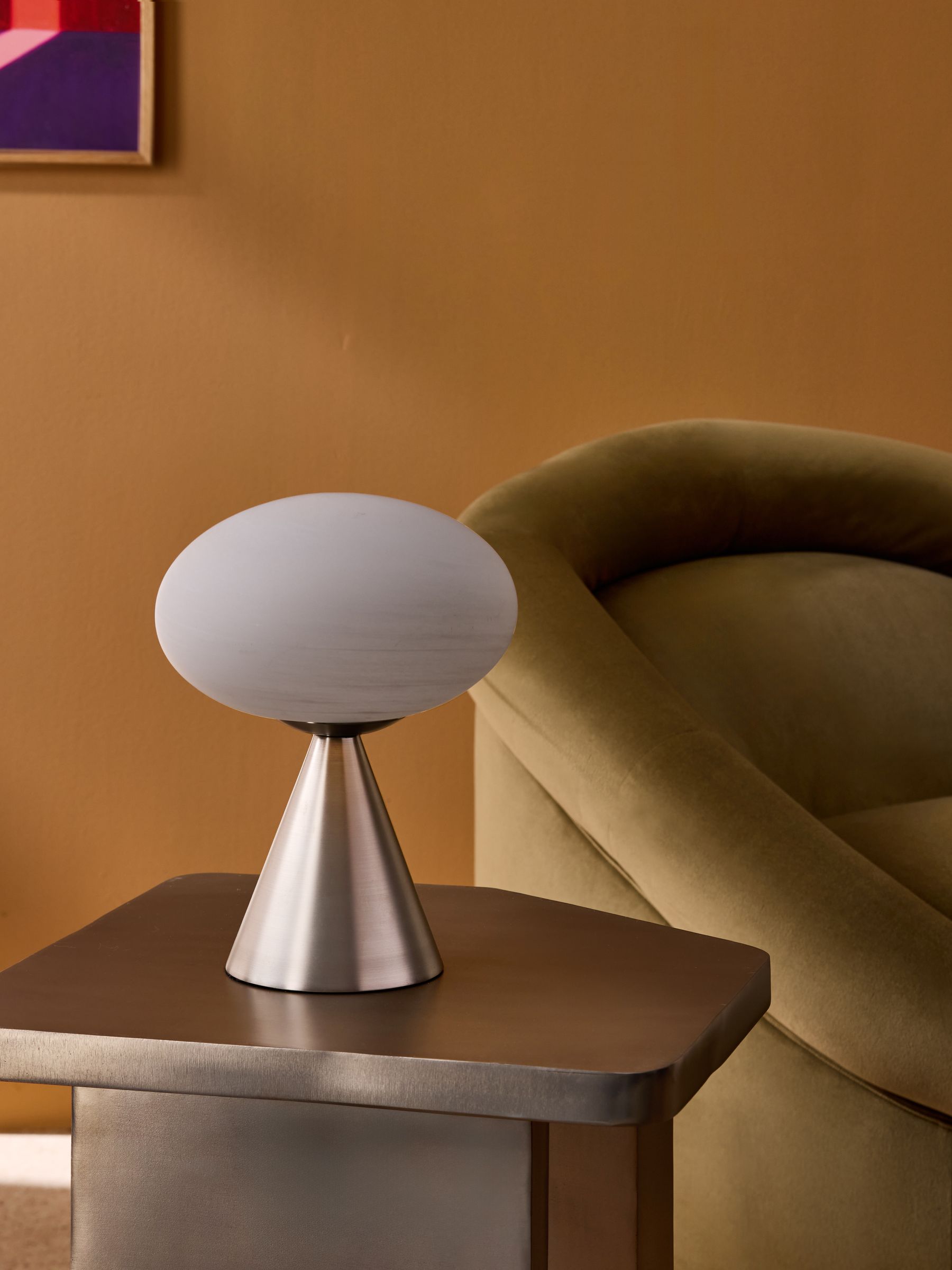 Caleb Table Lamp in Silver/Frosted - Image 2 of 7 Caleb Table Lamp in Silver/Frosted - Image 2 of 7