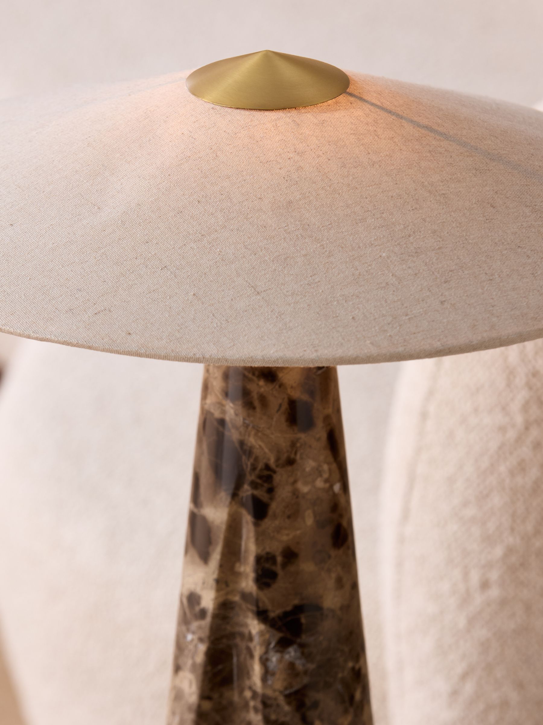Heath Marble Table Lamp in Black/Brown - Image 2 of 5