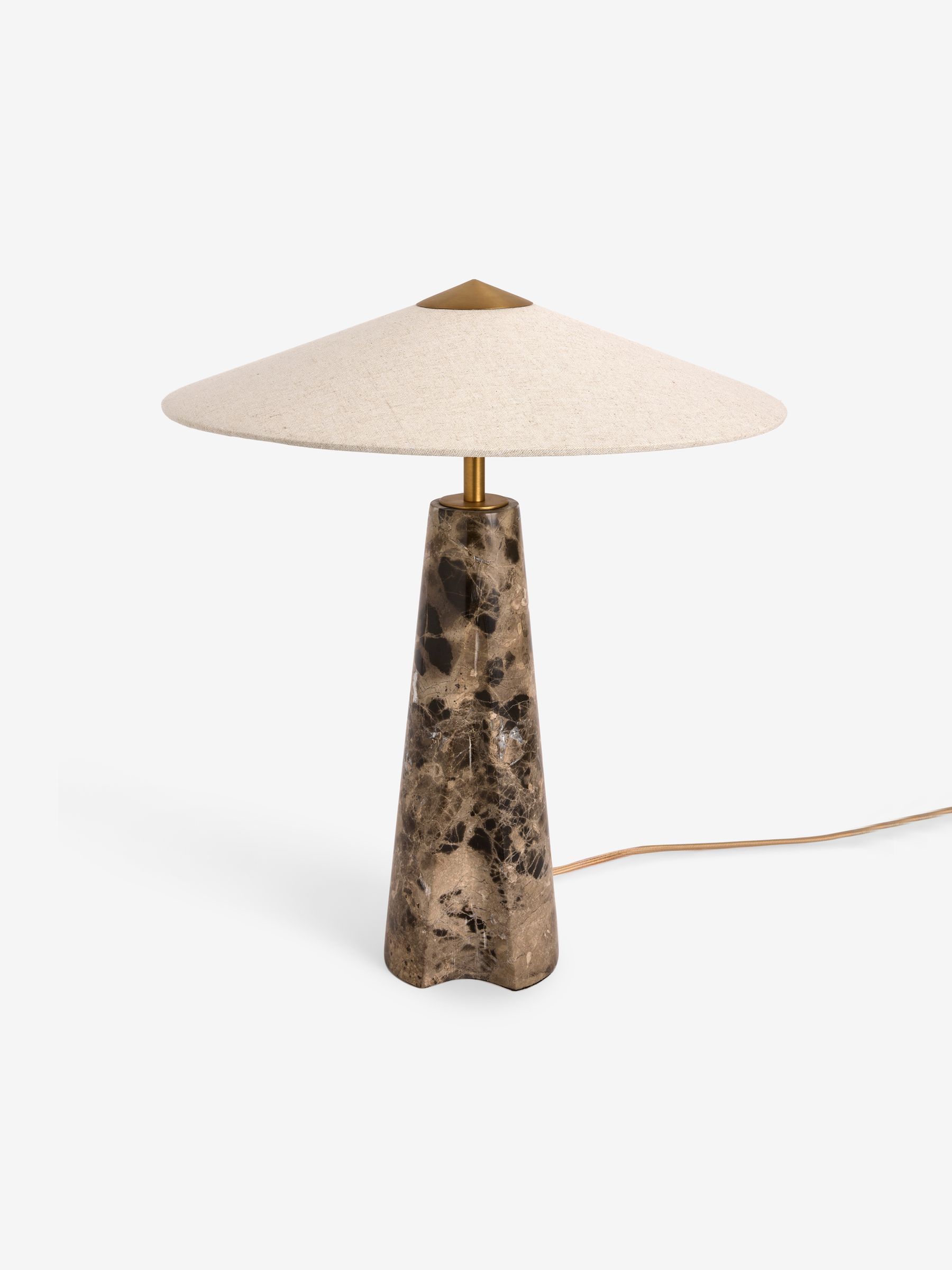 Heath Marble Table Lamp in Black/Brown - Image 4 of 5