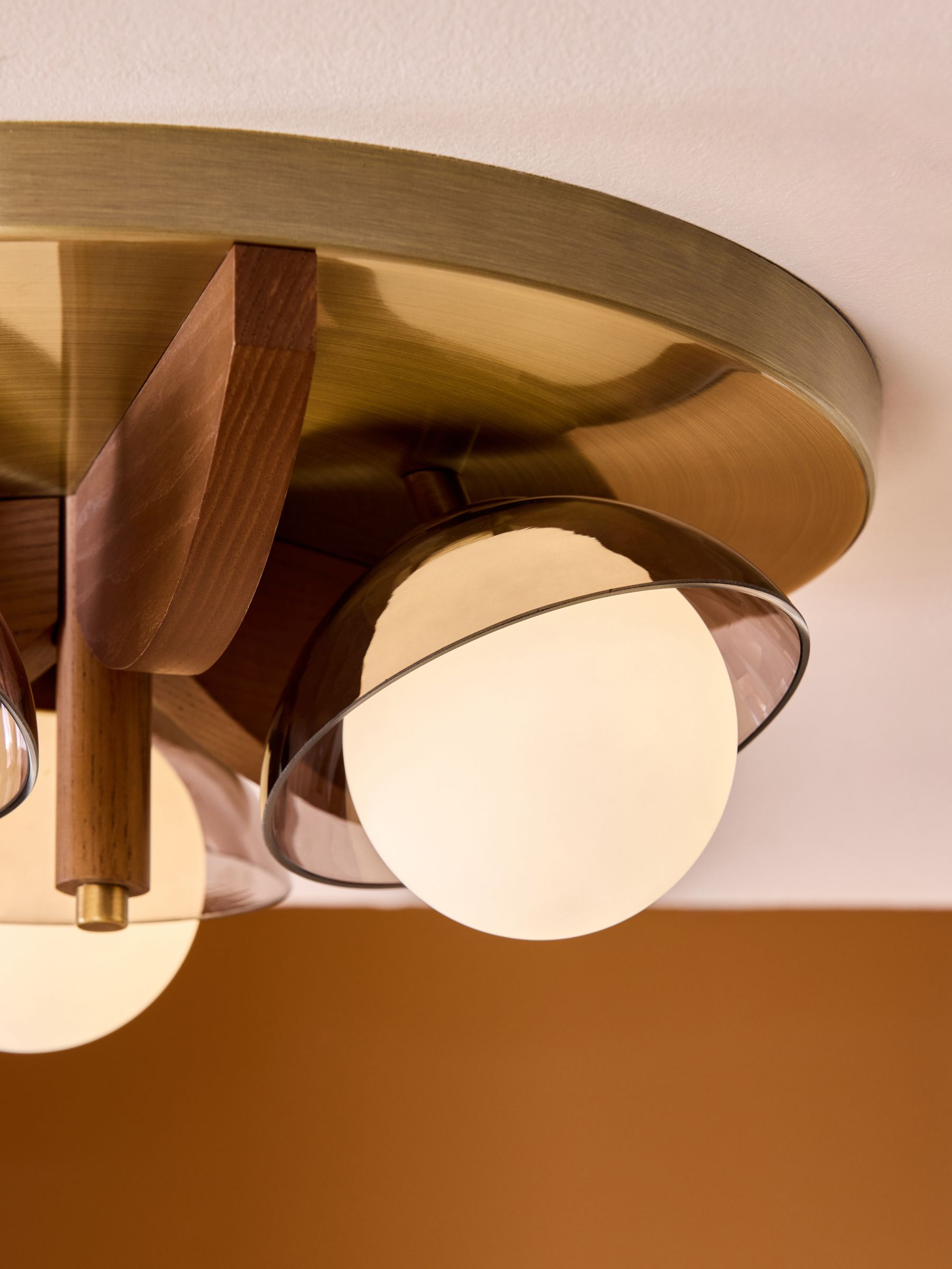 Layla 3 Flush Light in Brown - Image 2 of 5 Layla 3 Flush Light in Brown - Image 2 of 5