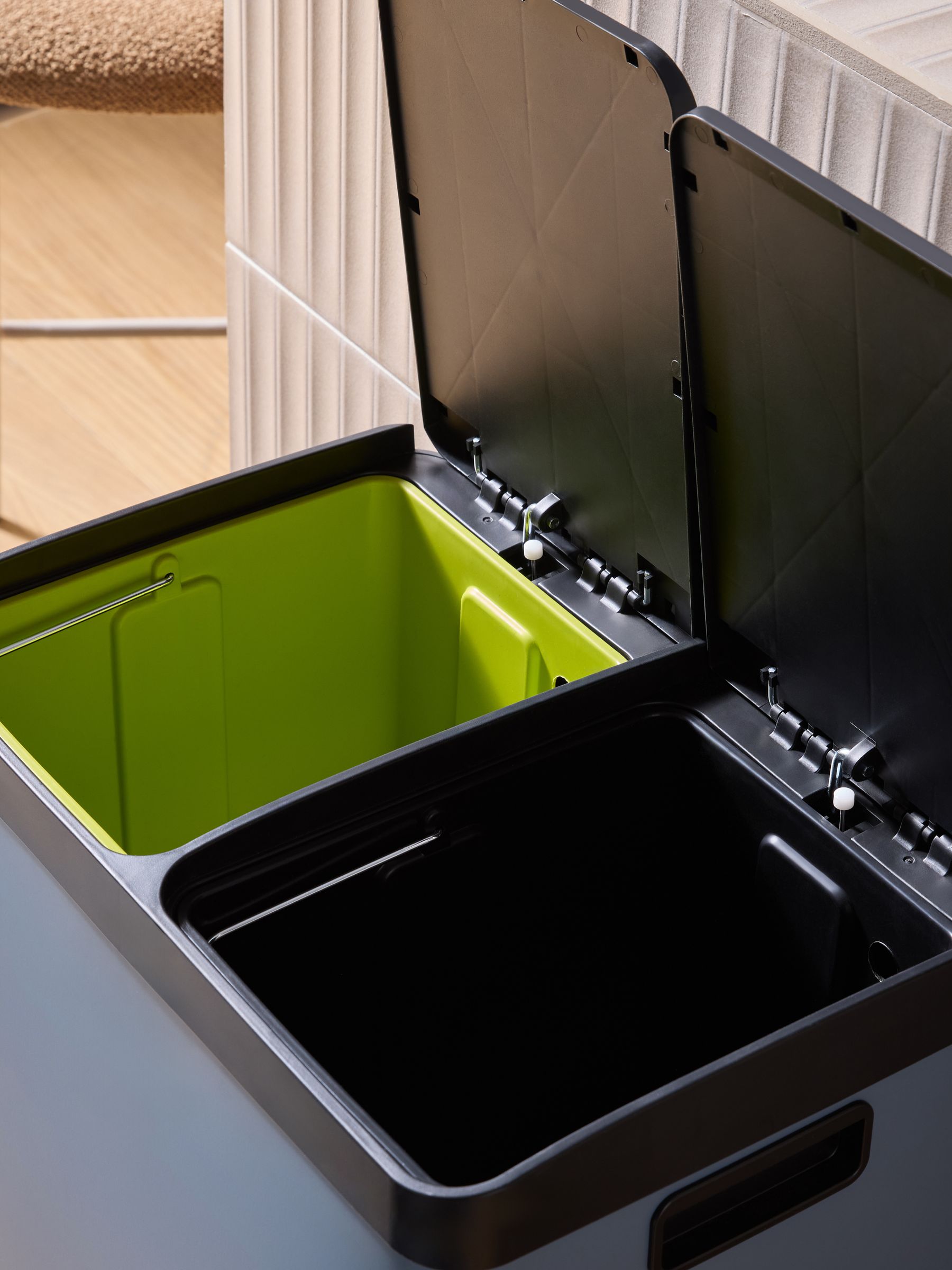 2 Section 60 Litre Recycling and Waste Colter Bin in Blue - Image 3 of 4