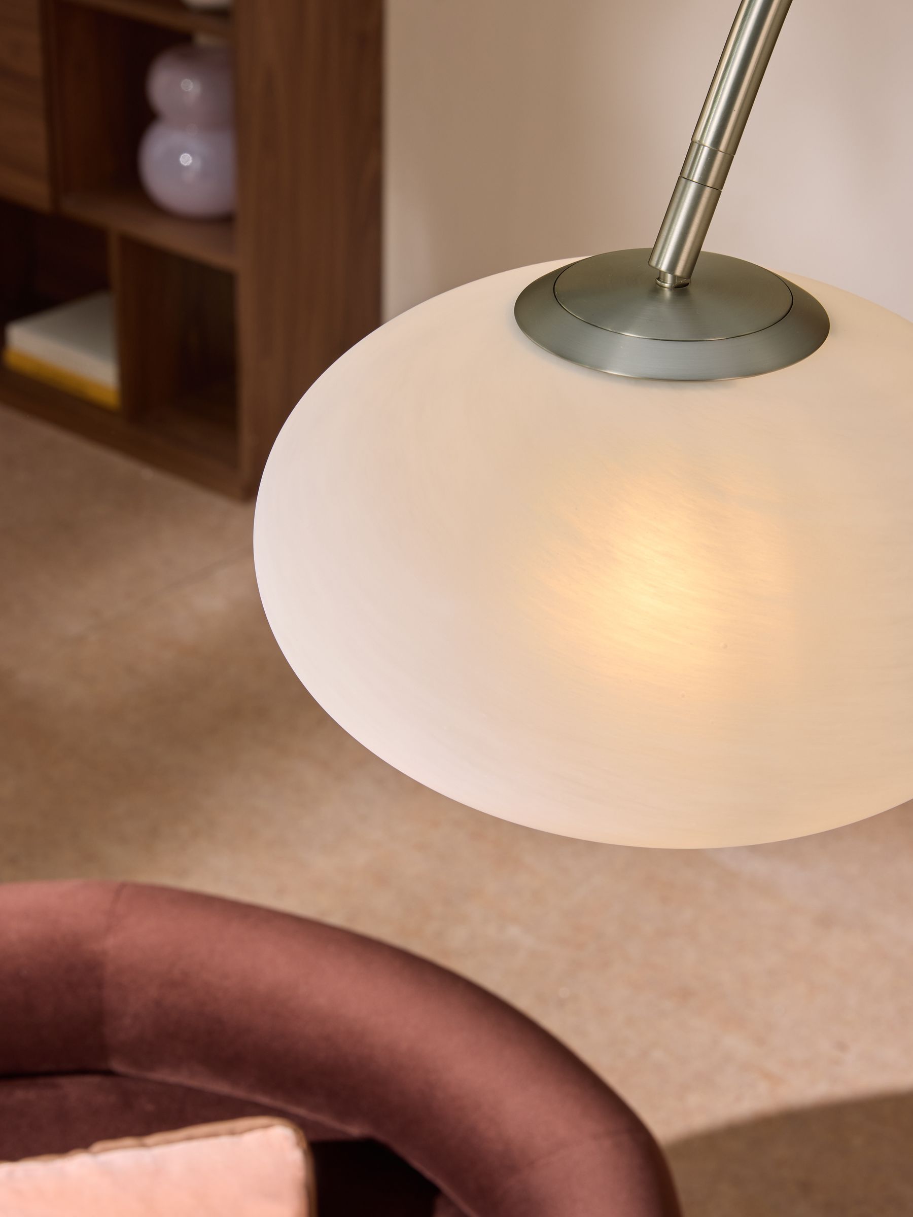 Caleb Marble Floor Lamp in Silver/Frosted - Image 3 of 5