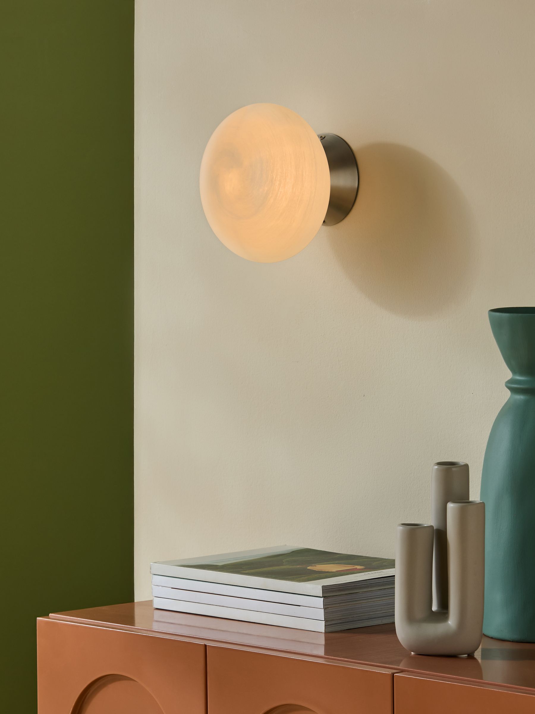 Caleb Wall Light in Silver/Frosted - Image 1 of 5