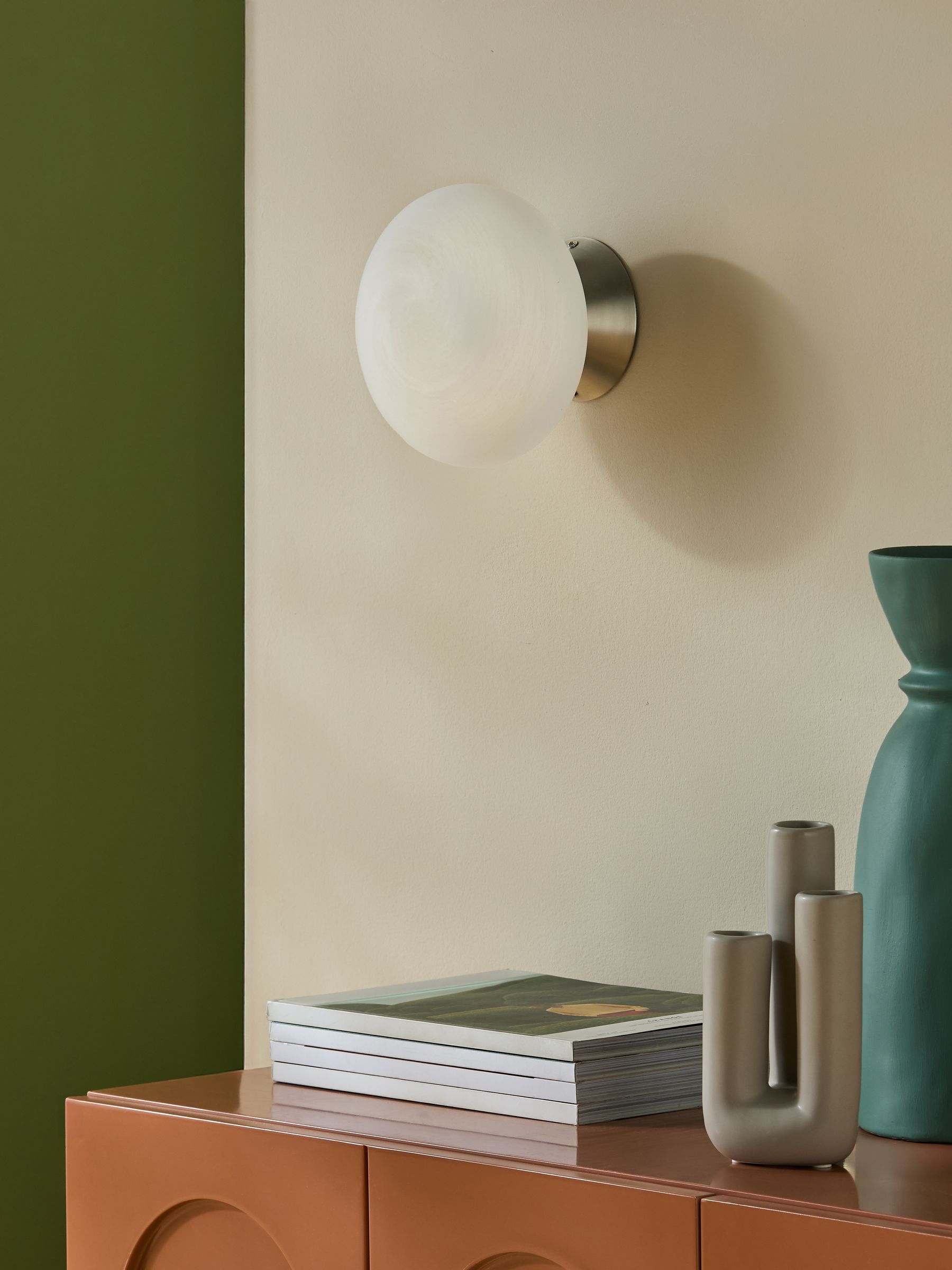 Caleb Wall Light in Silver/Frosted - Image 2 of 5