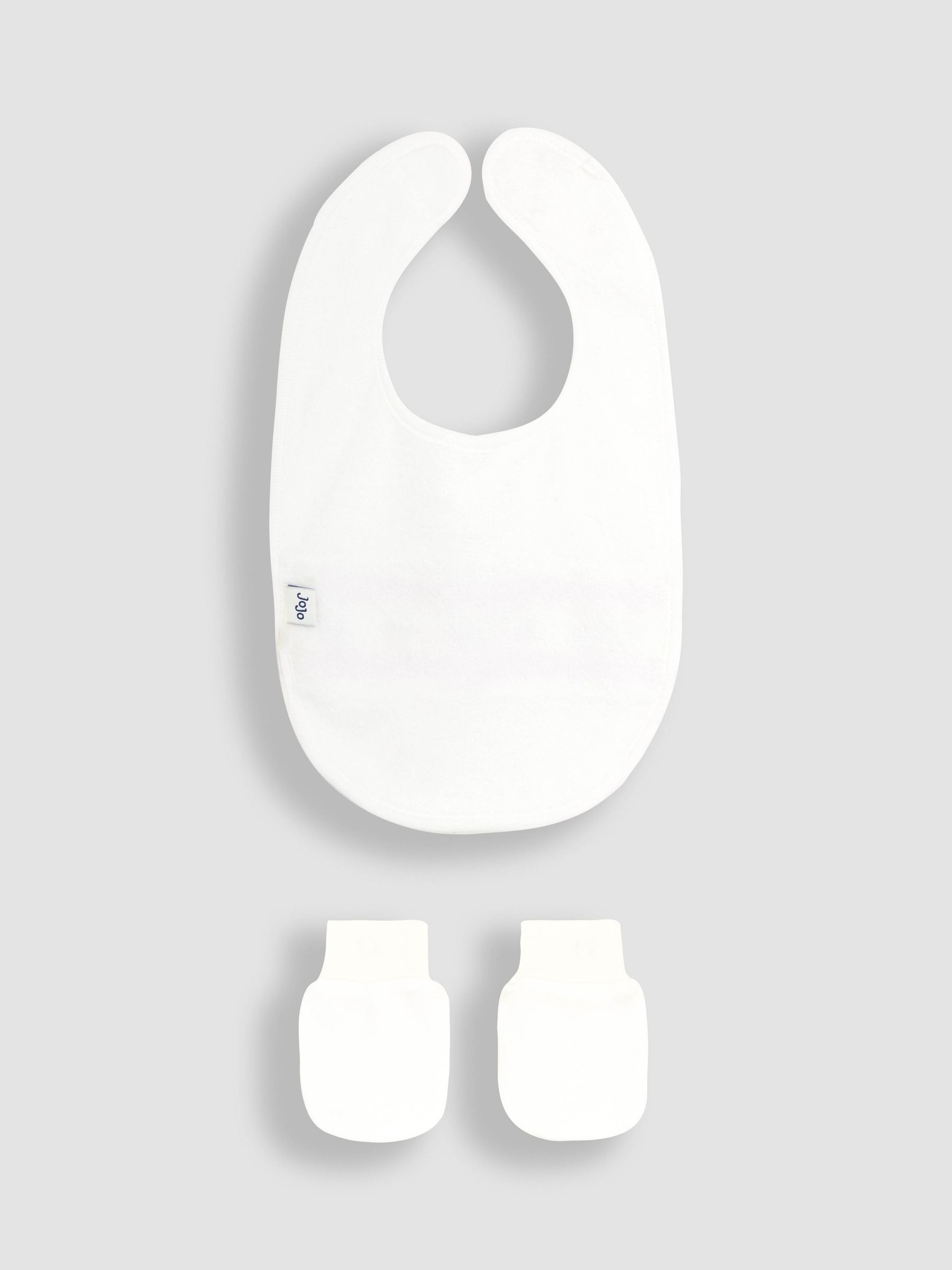 White 100% Cotton Bib Mittens 2 Pack - Image 3 of 3