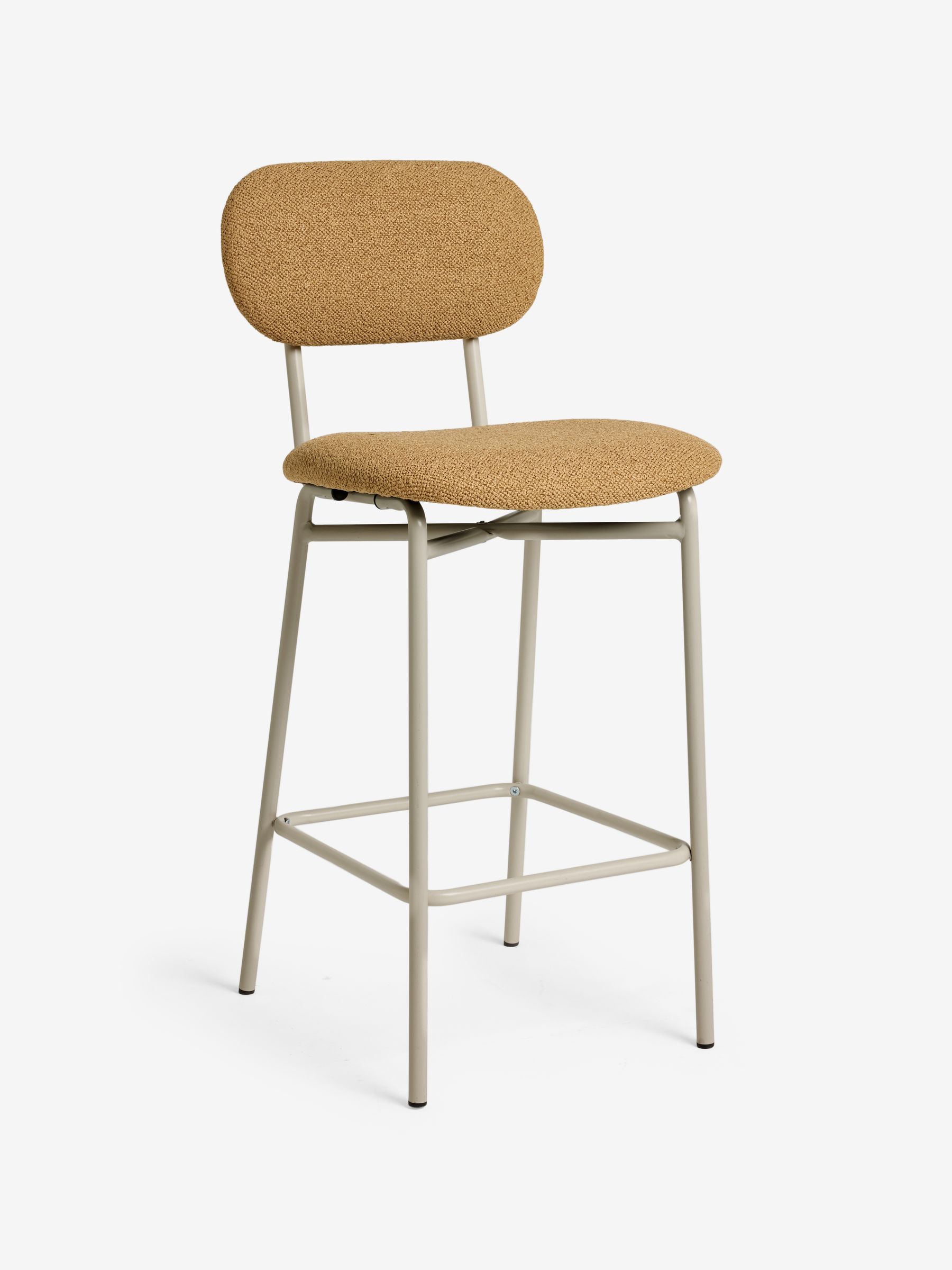 Clemmie Bar Stool in Caramel Pax Boucle and Ecru Legs - Image 4 of 5