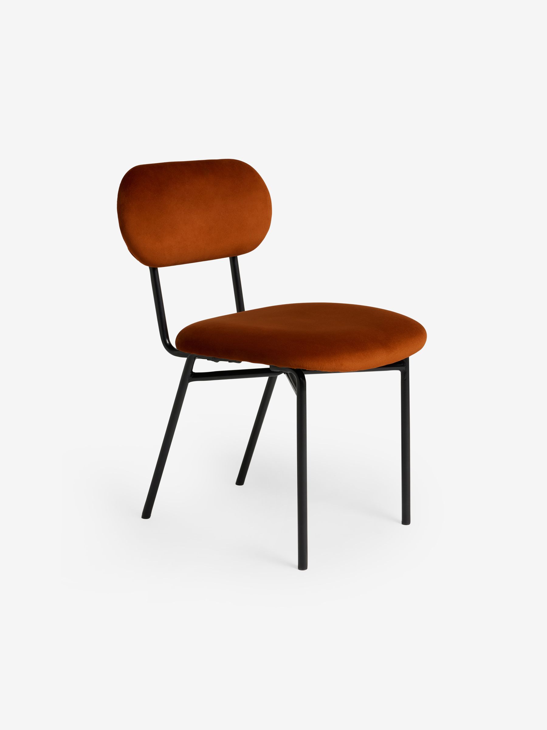 Set of 2 Clemmie Dining Chairs in Cinnamon Velvet and Black Legs - Image 5 of 5