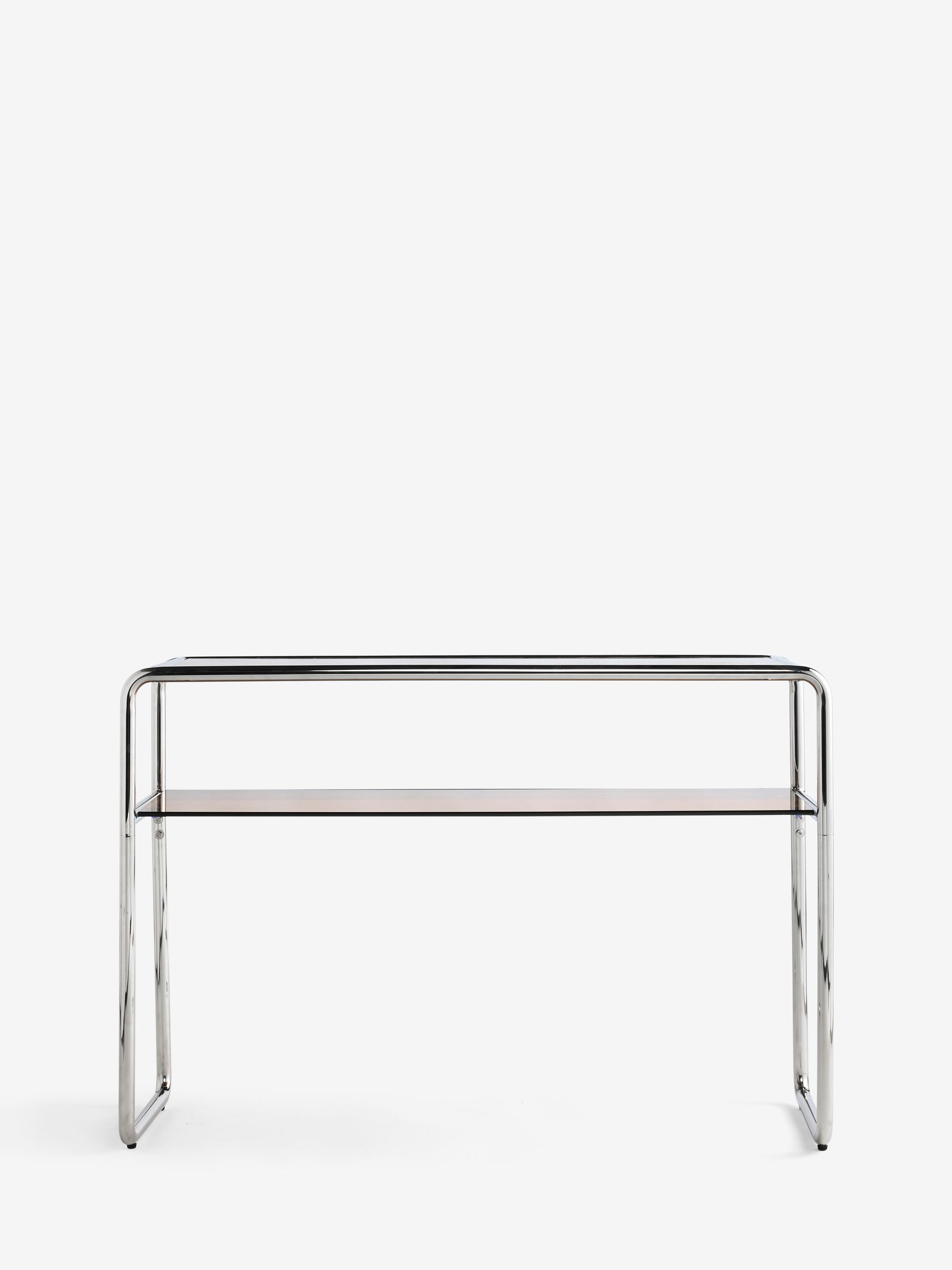 Dunston Console Table in Amber Glass and Chrome - Image 5 of 5