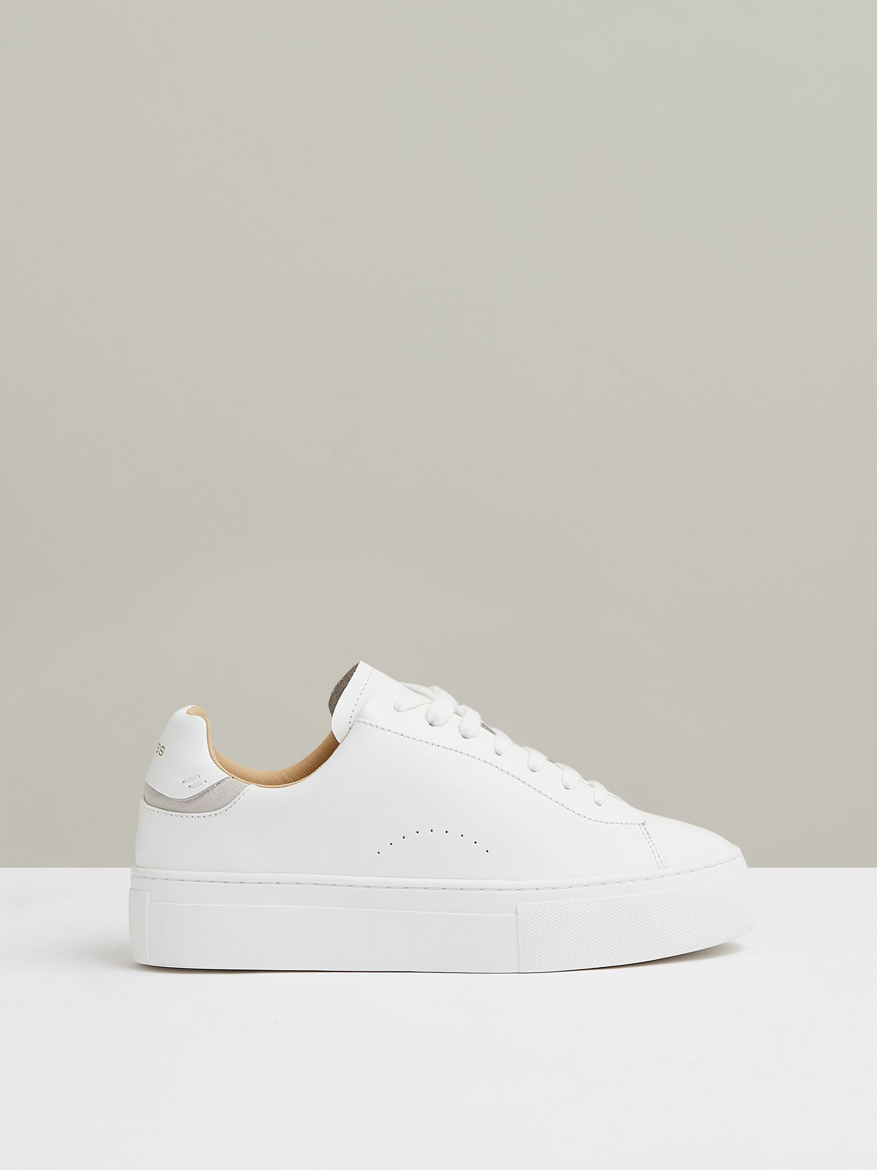 Leather Low-Top Trainers in White - Image 1 of 5