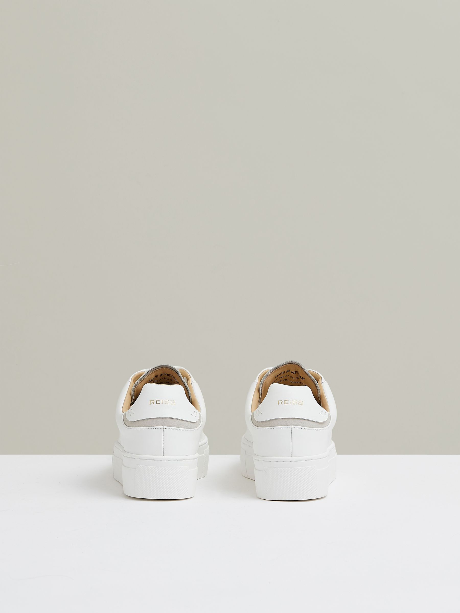 Leather Low-Top Trainers in White - Image 5 of 5